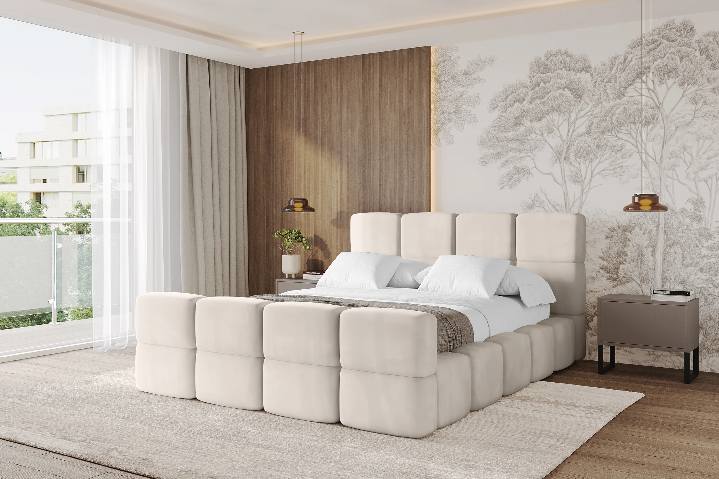 Polsterbett NATA-Z Beige - Casablanca 2301 120x200 cm