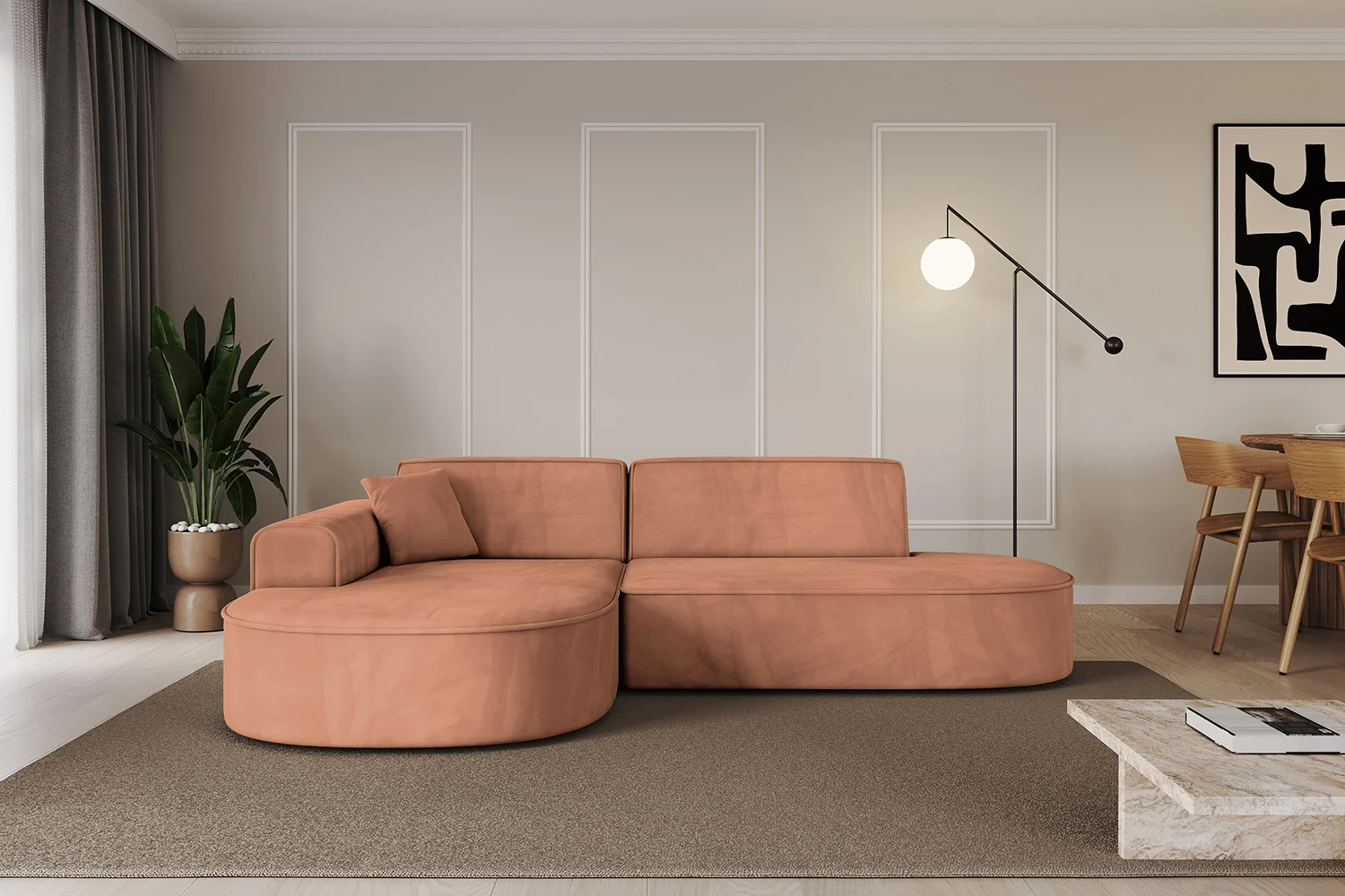 Ecksofa MARI-L1 Apricot - Kronos 41
