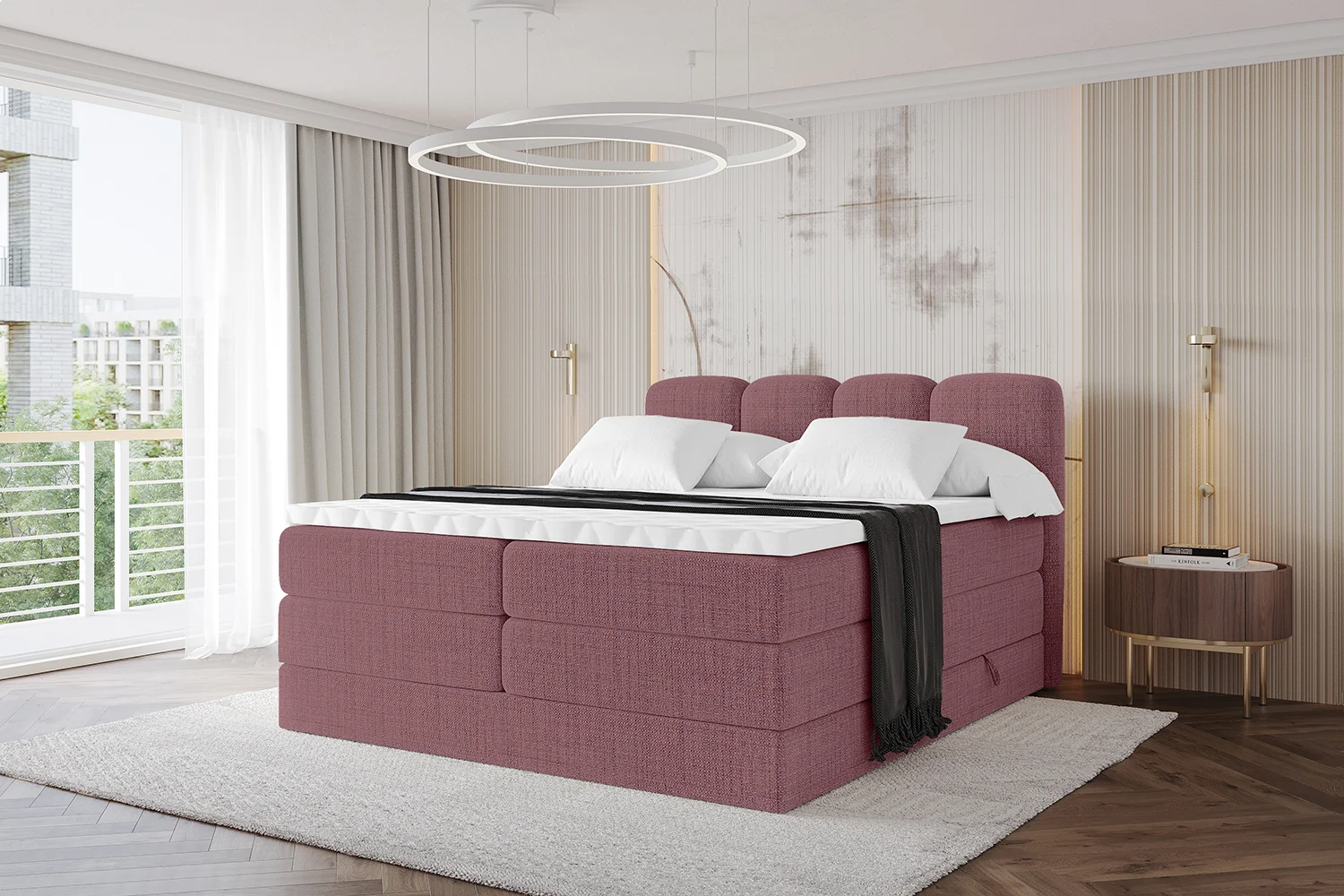 Boxspringbett NINA KING Altrosa - Aragon 69 120x200 cm
