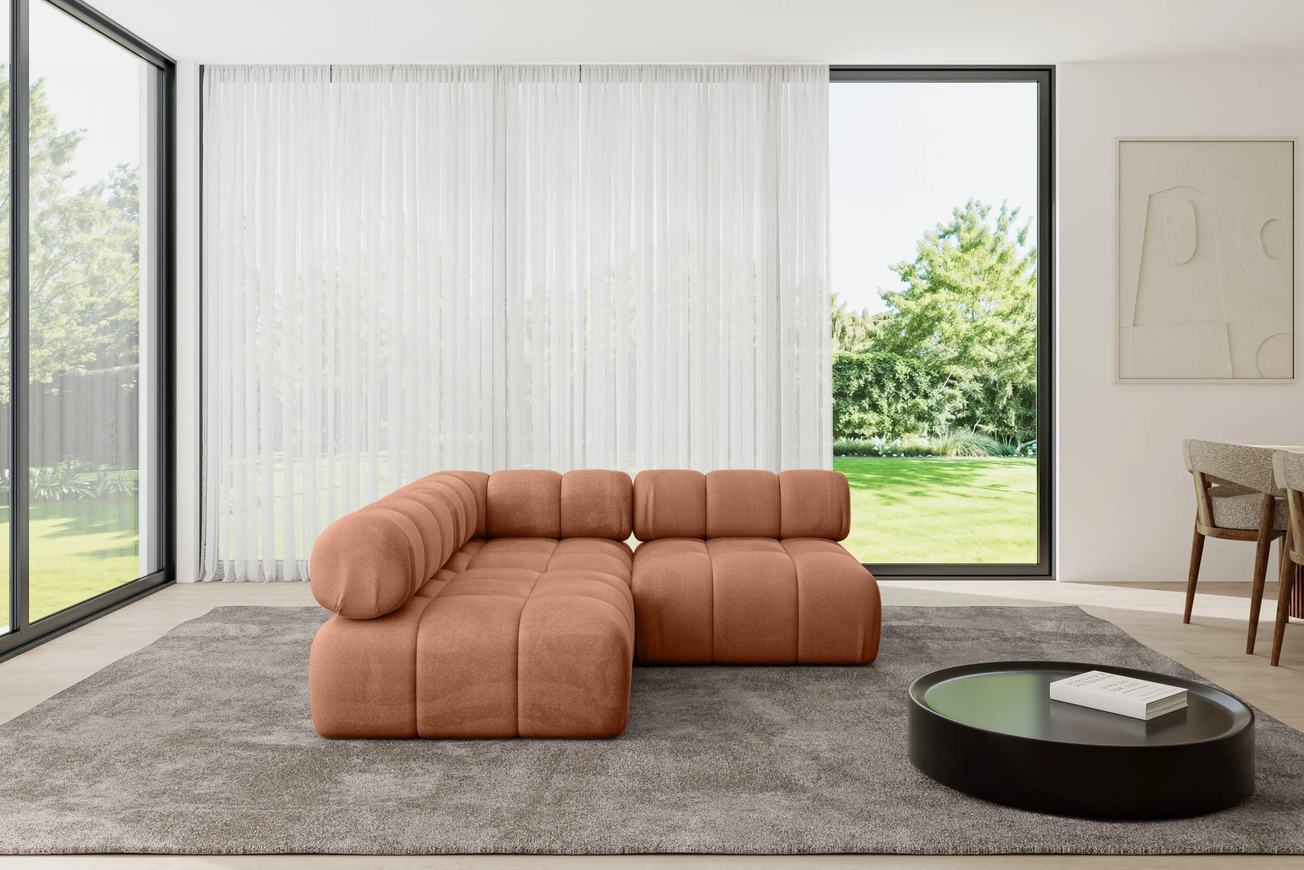 Ecksofa Samaro-L1 Apricot - Monolith 61