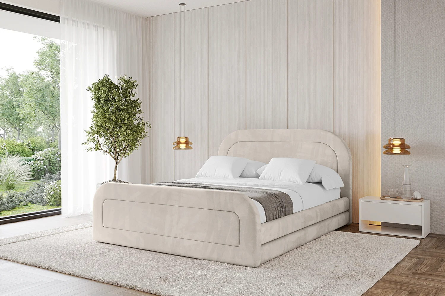 Polsterbett LERIS-Z Beige - Casablanca 2301 120x200 cm