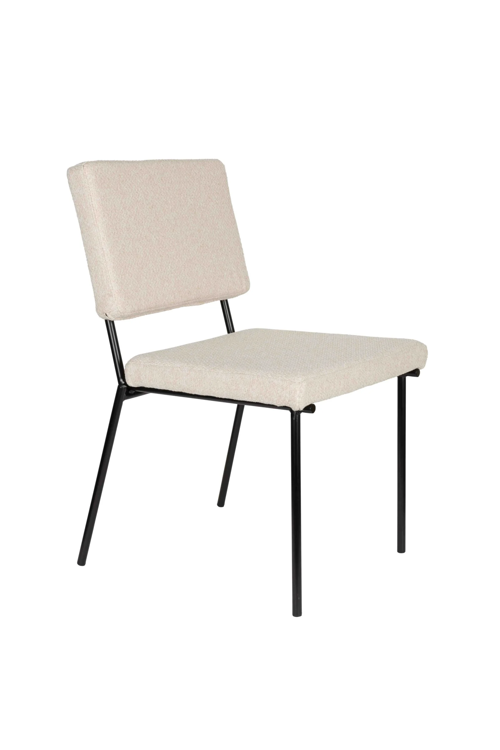 Zuiver Fellow Dining Chair Eisen/Polyester Schwarz/Cremeweiß