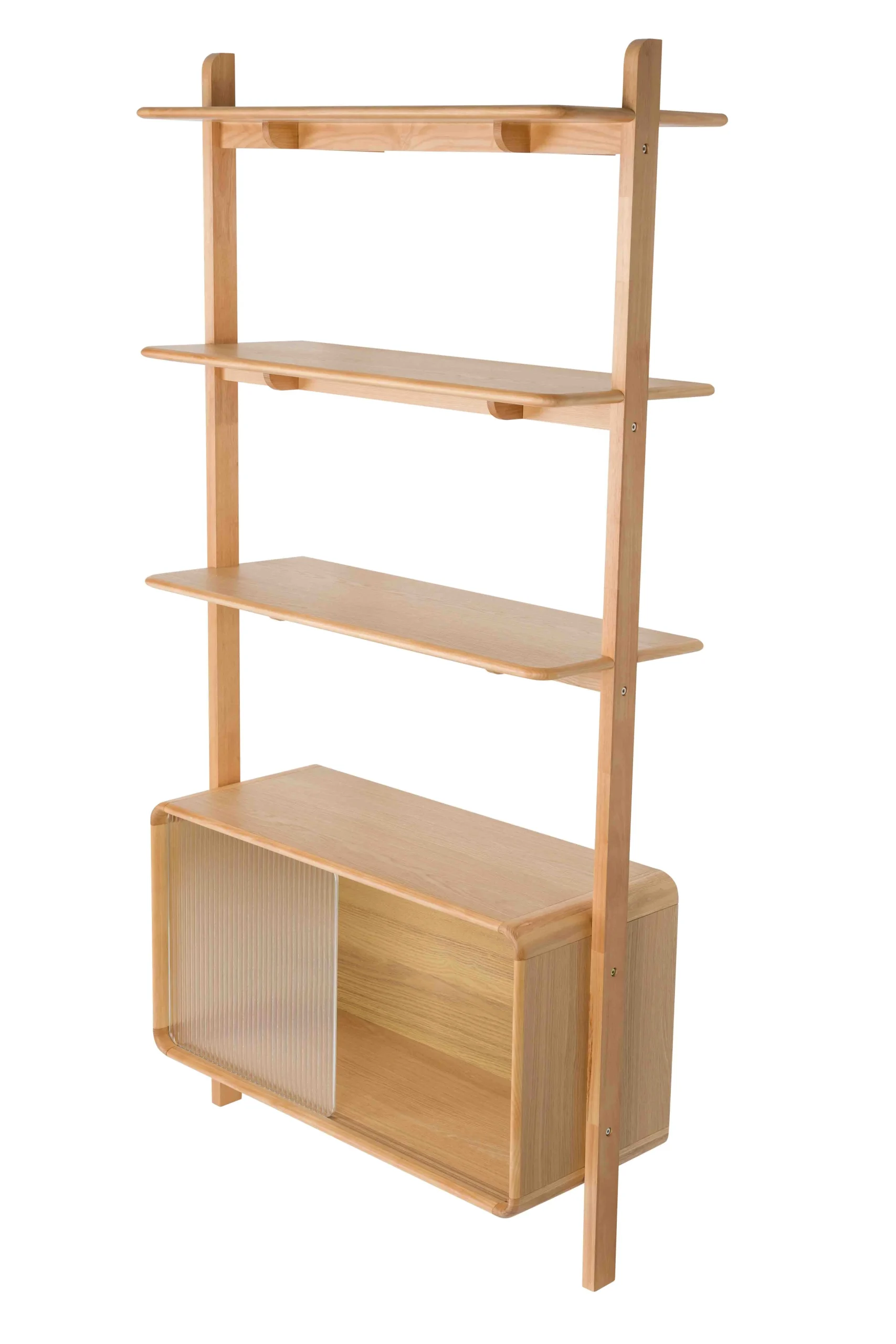 Zuiver Rise Regal Eschenholz/Glas 180x90 cm