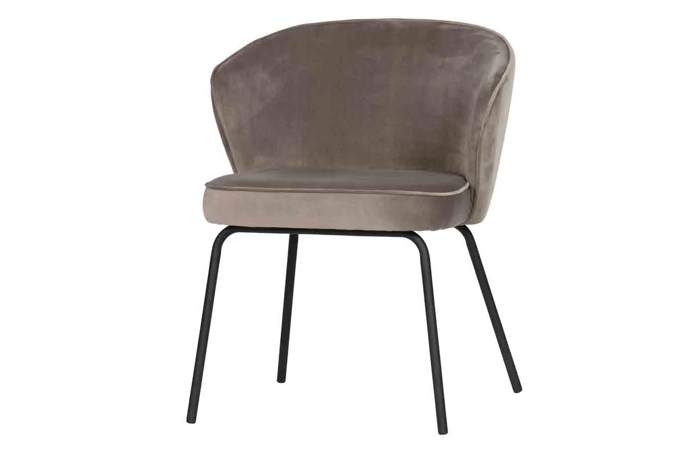Esszimmerstuhl Admit aus Samt, modernes Design, Taupe, gepolstert und bequem - Woood