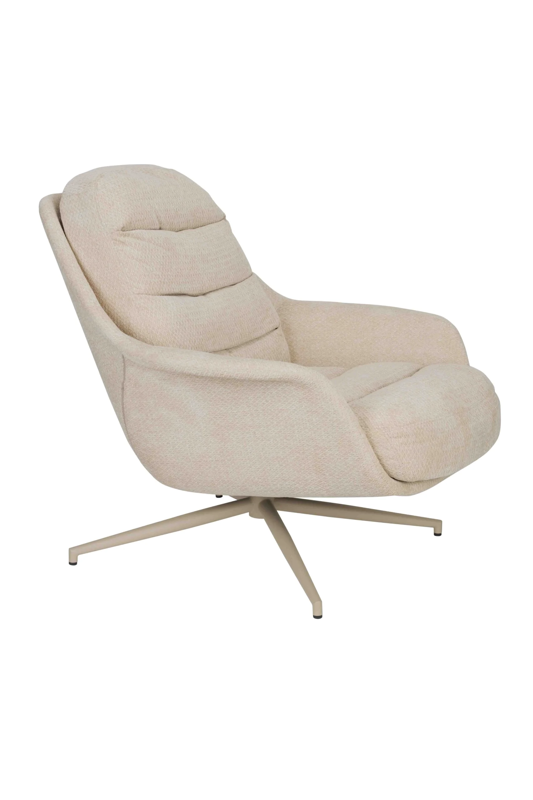 Zuiver Philly Lounge Chair Eukalyptus-Multiplex/Polyester/Stahl Beige