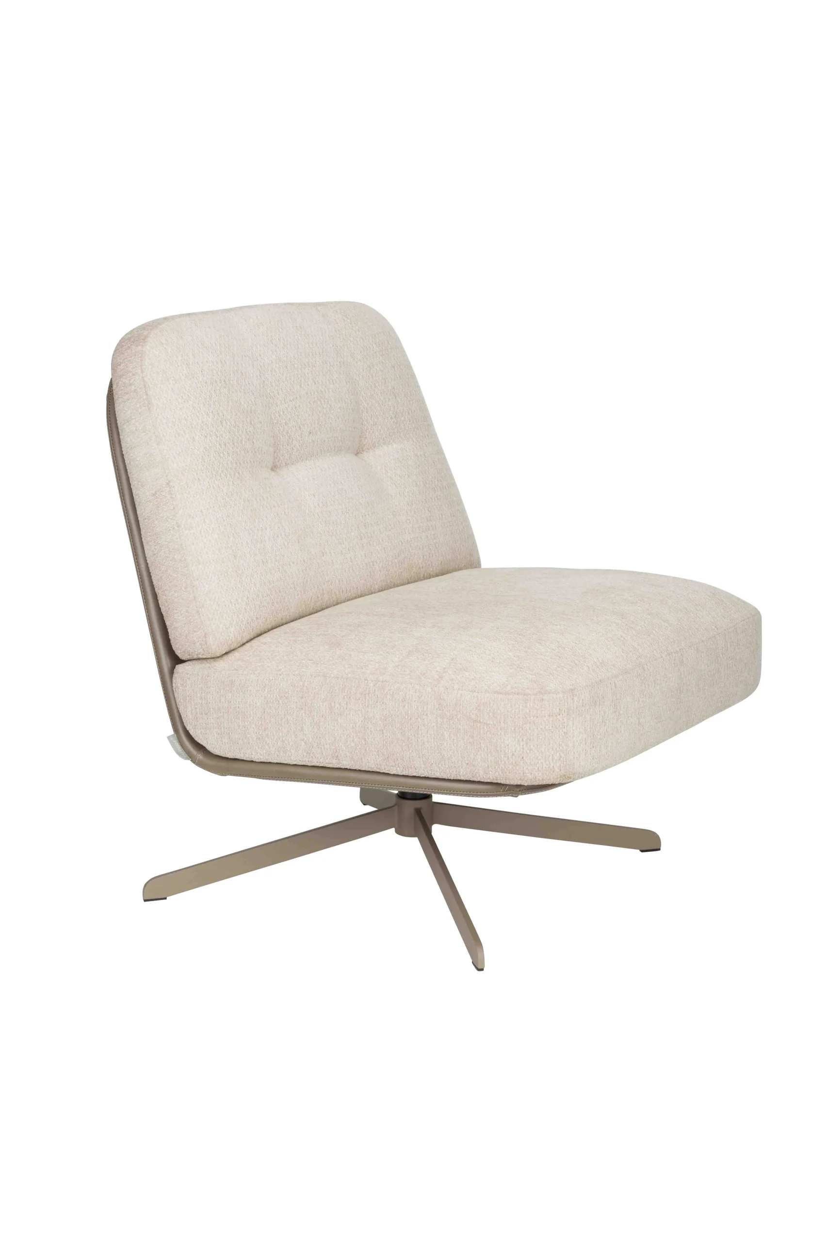Zuiver Benjamin Lounge Chair Polyester/Eisen Beige