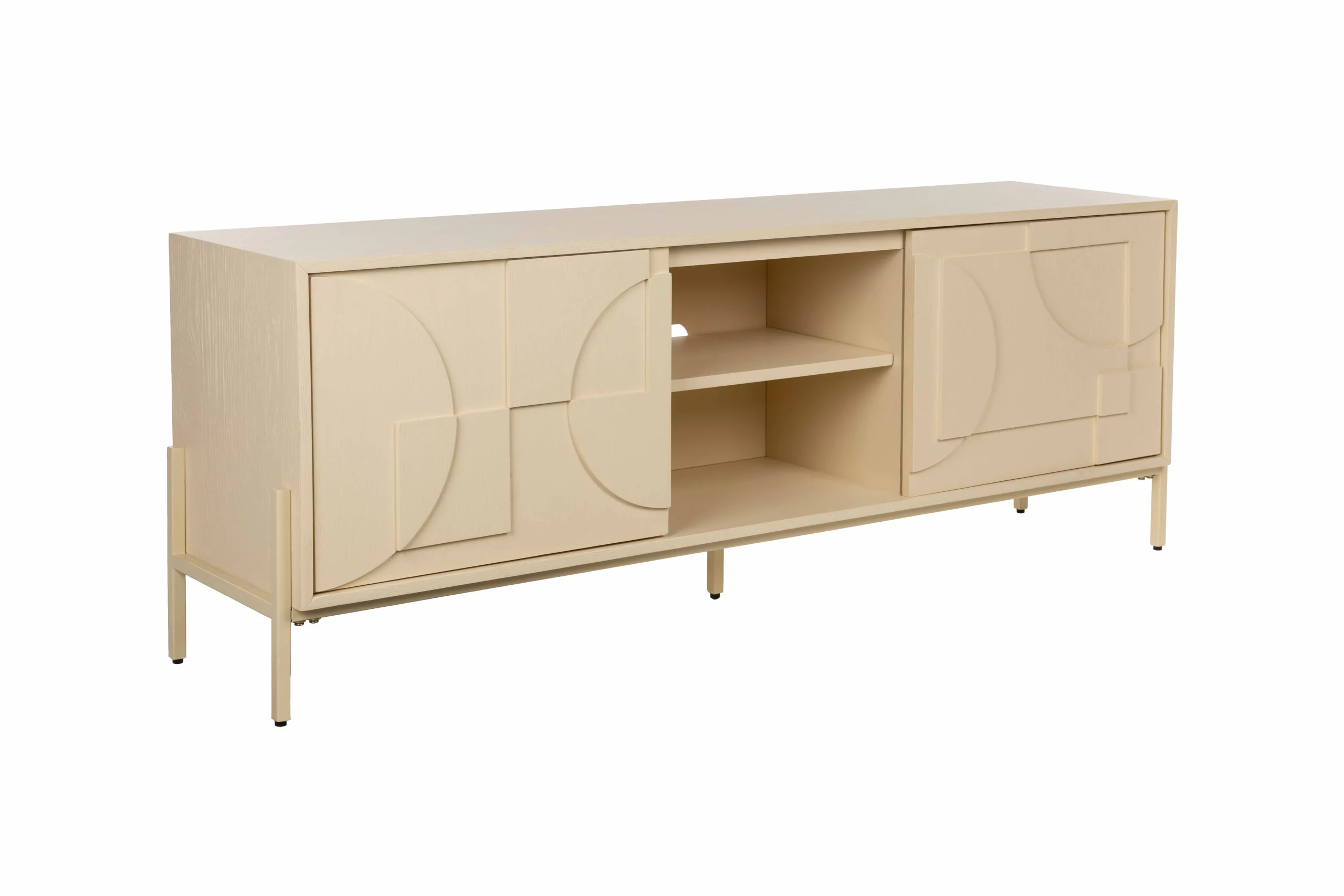 Zuiver Faces Sideboard Eisen/Eiche Beige 160x40 cm