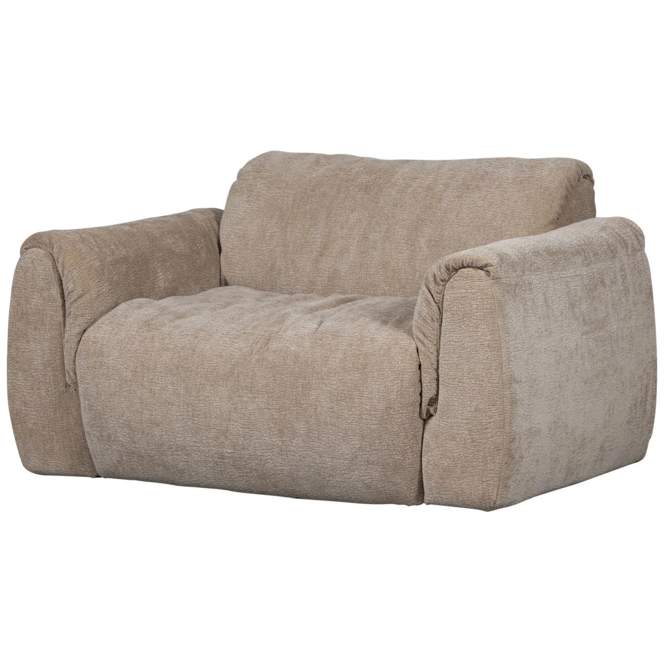 Big-Sessel Baggy aus 3D-Chenille-Stoff, modernes Design, Sand, weich gepolstert, Indoor