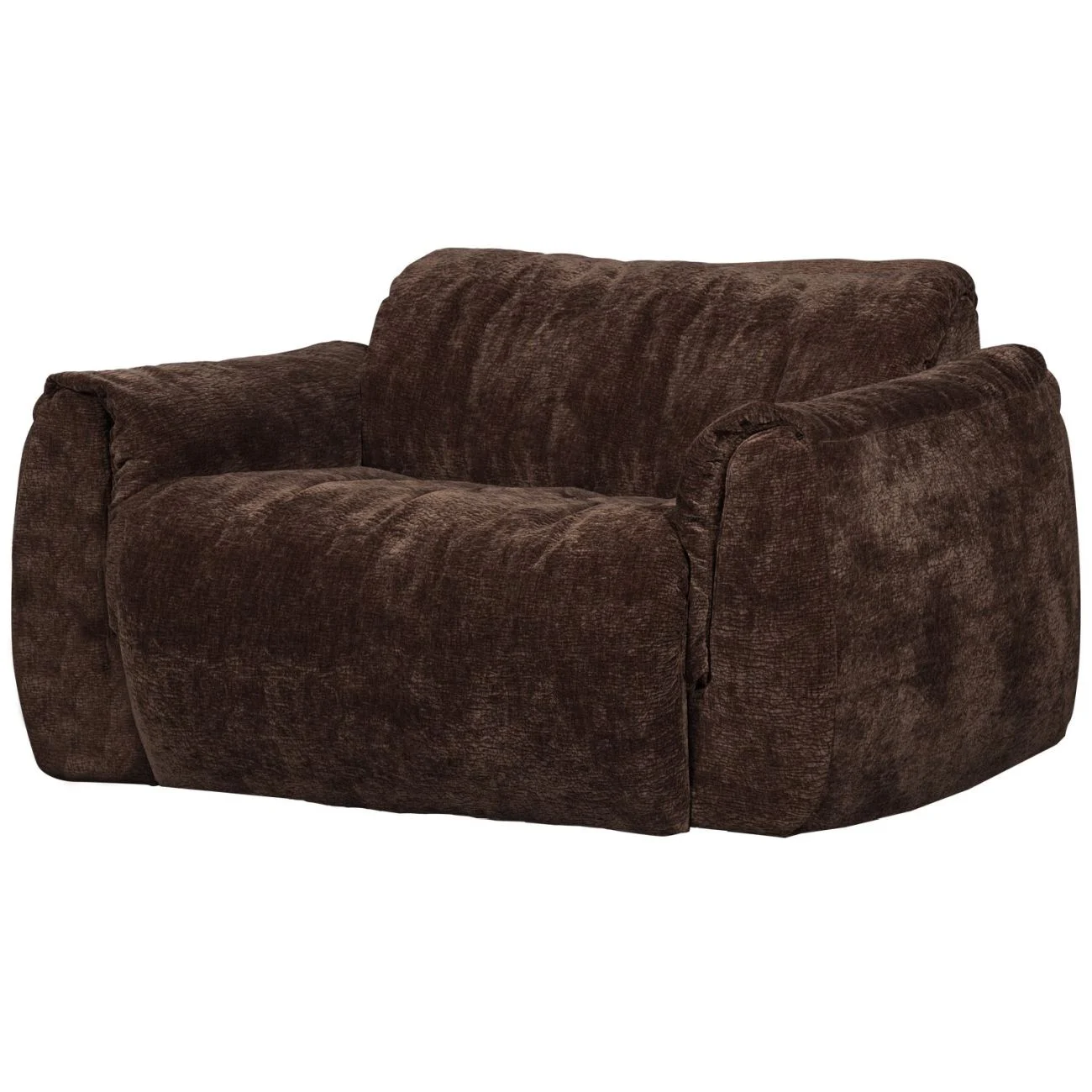 Big-Sessel Baggy aus 3D-Chenille-Stoff, modern, Dunkelbraun, weich gepolstert, luxuriöses Design