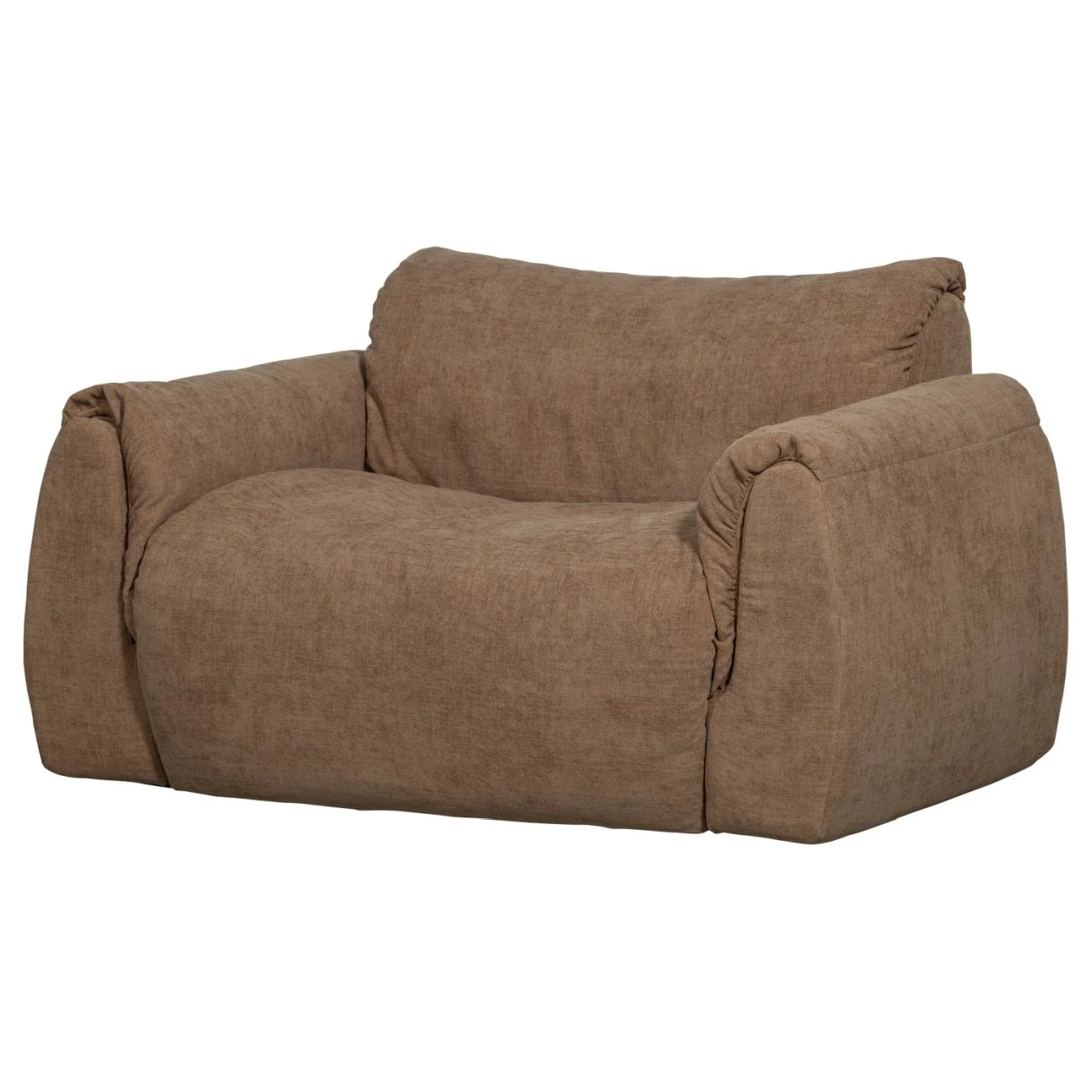 Sessel Baggy aus Chenille-Stoff, modern gepolstert, braun, komfortabler Big-Sessel für Dein Zuhause