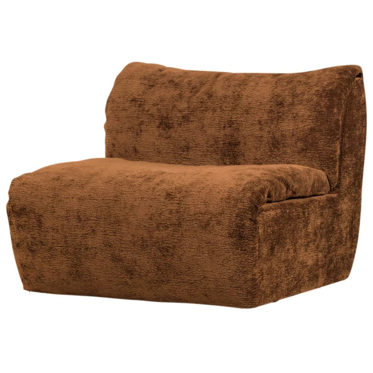 Sessel Baggy 3D-Chenille-Stoff, modern gepolstert, mittelbraun, luxuriöser Komfort für Dein Zuhause