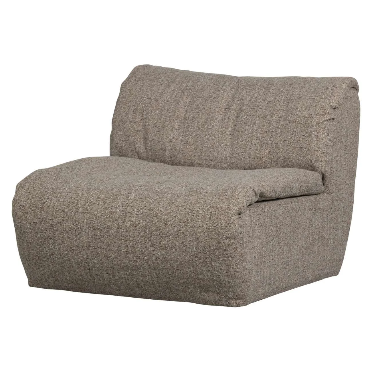 Sessel Baggy aus Melange-Stoff, modern gepolstert, braun, weicher grober Stoff, Teil der Baggy-Serie
