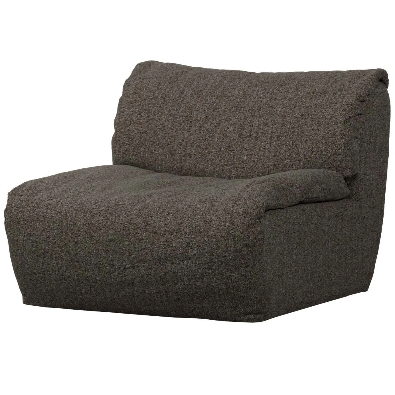 Sessel Baggy aus Melange-Stoff, modern gepolstert, Grau, komfortabler Indoor-Relaxsessel