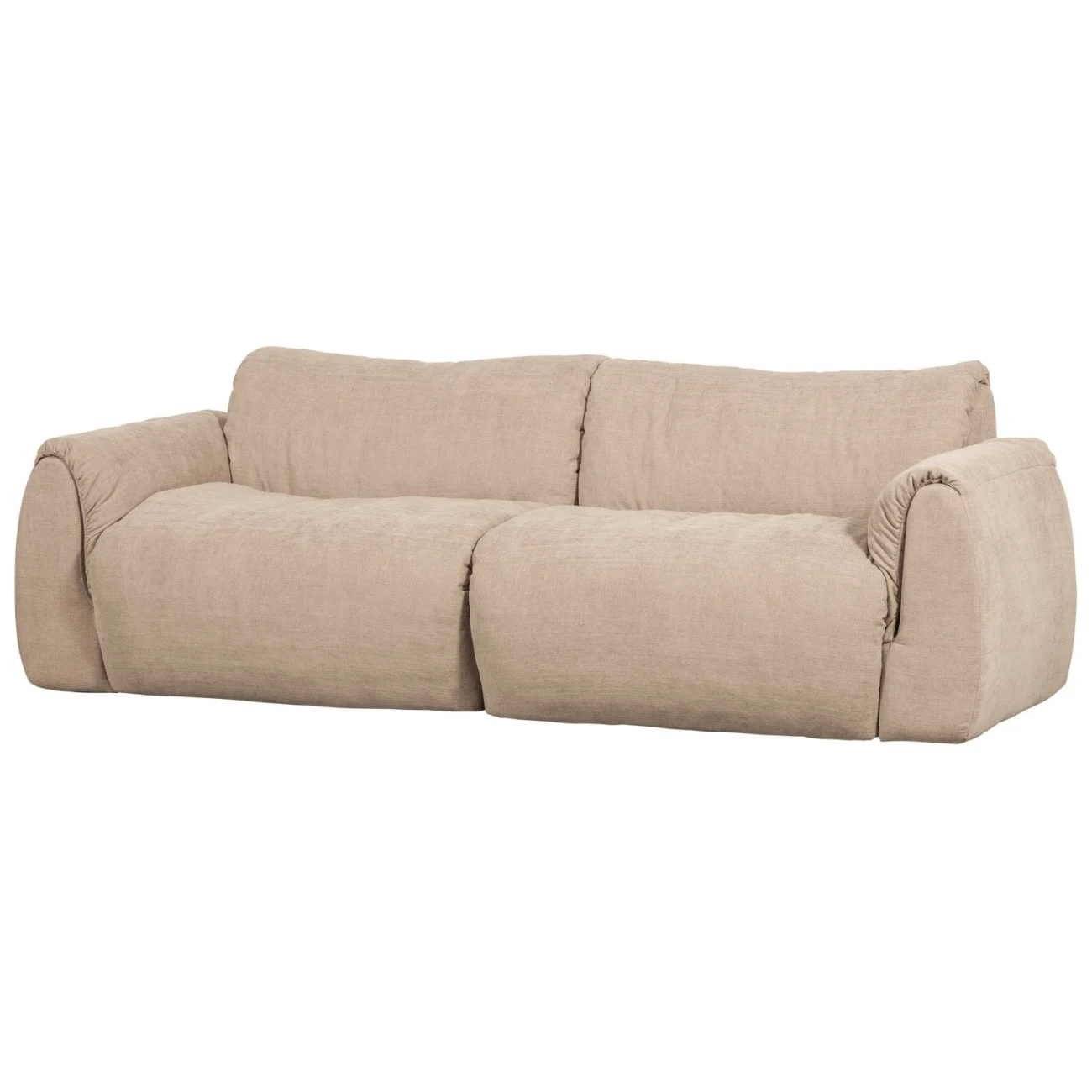 Sofa Baggy 2-Sitzer aus Chenille-Stoff, modern, Sand, weiche Oberfläche, vielseitig kombinierbar