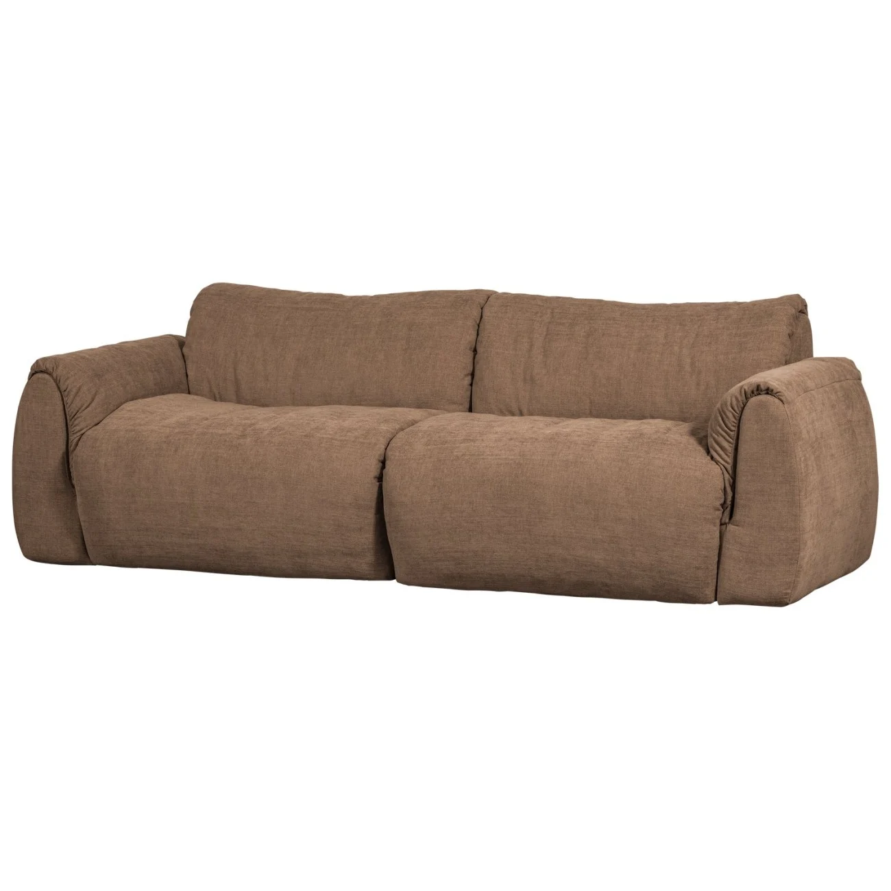 Sofa Baggy 2-Sitzer aus Chenille-Stoff, modern und gemütlich, Braun, flexibel kombinierbar