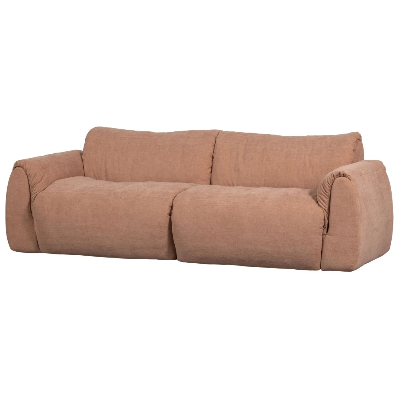 Sofa Baggy 2-Sitzer aus Chenille-Stoff, modern, Altrosa, weich gepolstert, flexibel erweiterbar
