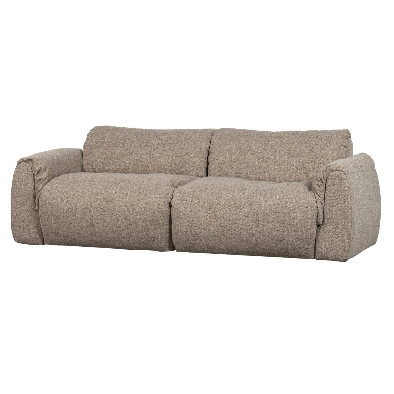 Sofa Baggy 2-Sitzer aus Melange-Stoff, modern gepolstert, Braun, vielseitig kombinierbar