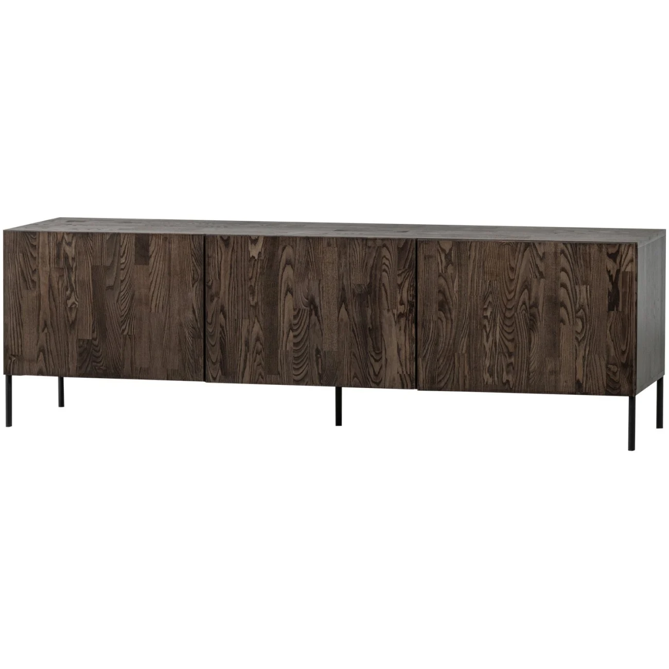 TV Board Bono Gravure aus Eschenholz, modern, braun, 180 cm, einzigartiges Design - Woood