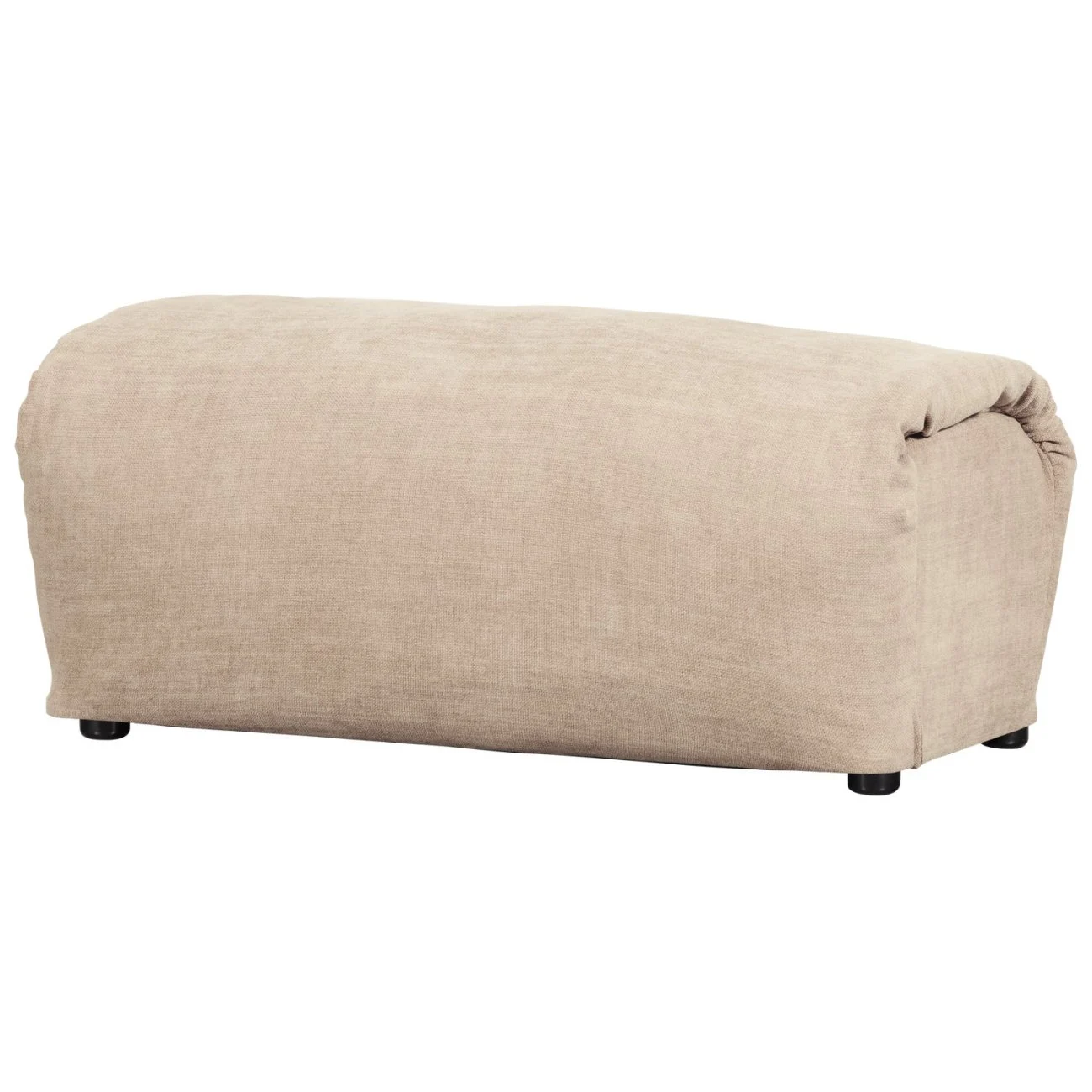 Hocker Baggy aus Chenille-Stoff, weiches Design, moderner Stil, Sand, gepolstert, Teil der Baggy-Serie