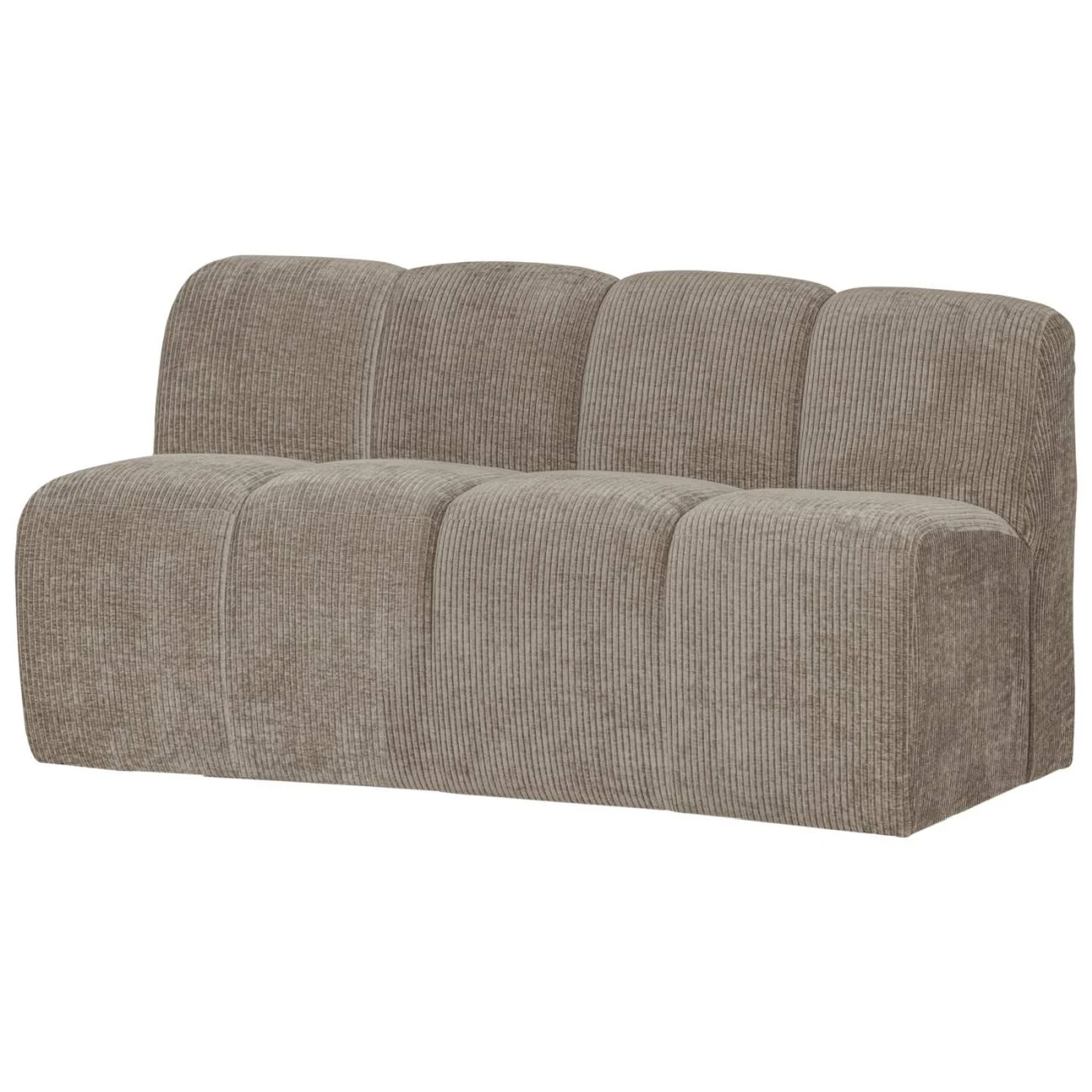 Bank Mojo mit Rückenlehne, Flachcord Stoff, modern, sandfarben, komfortabel für 2–3 Personen - Woood