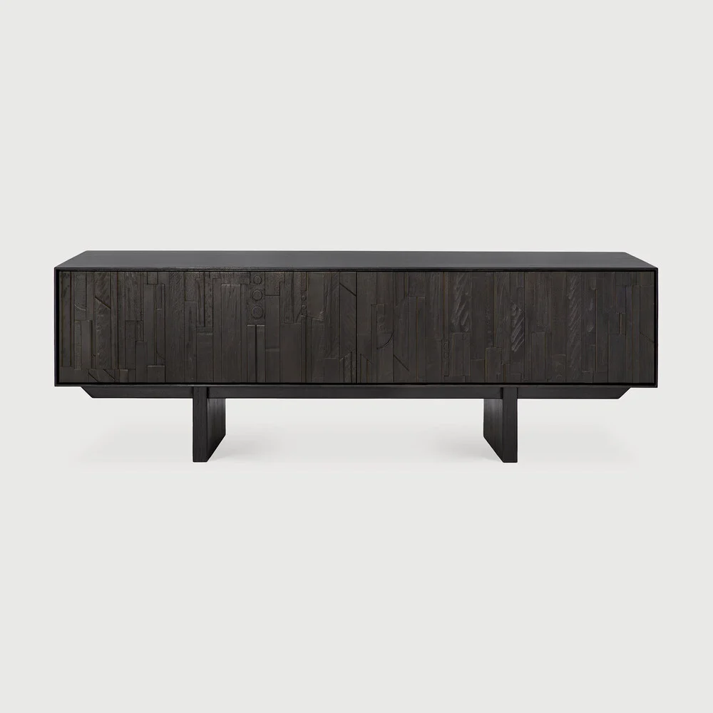 Ethnicraft Mosaic Indoor TV Anrichte Teakholz Off Black