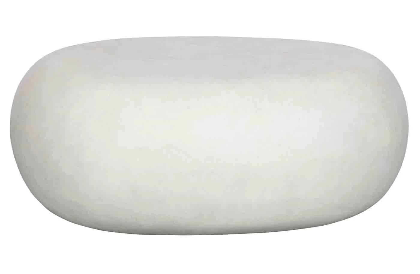Couchtisch Pebble aus Tonfaser in Betonoptik, modern, organische Form, weiß, für drinnen und draußen - VTwonen