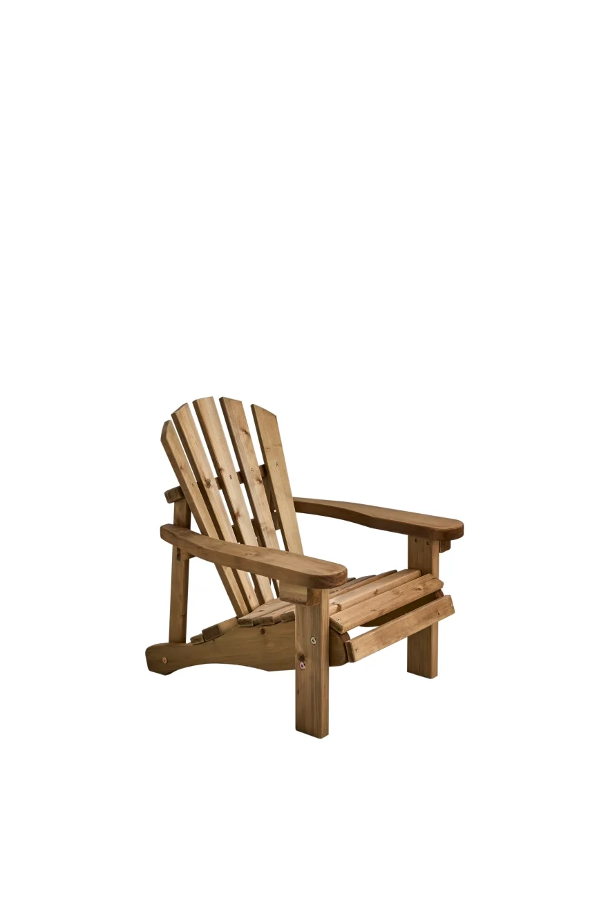 Gartensessel Gnarp von Brafab aus Kiefernholz, klassisch im Adirondack-Design, natur, mit Armlehnen