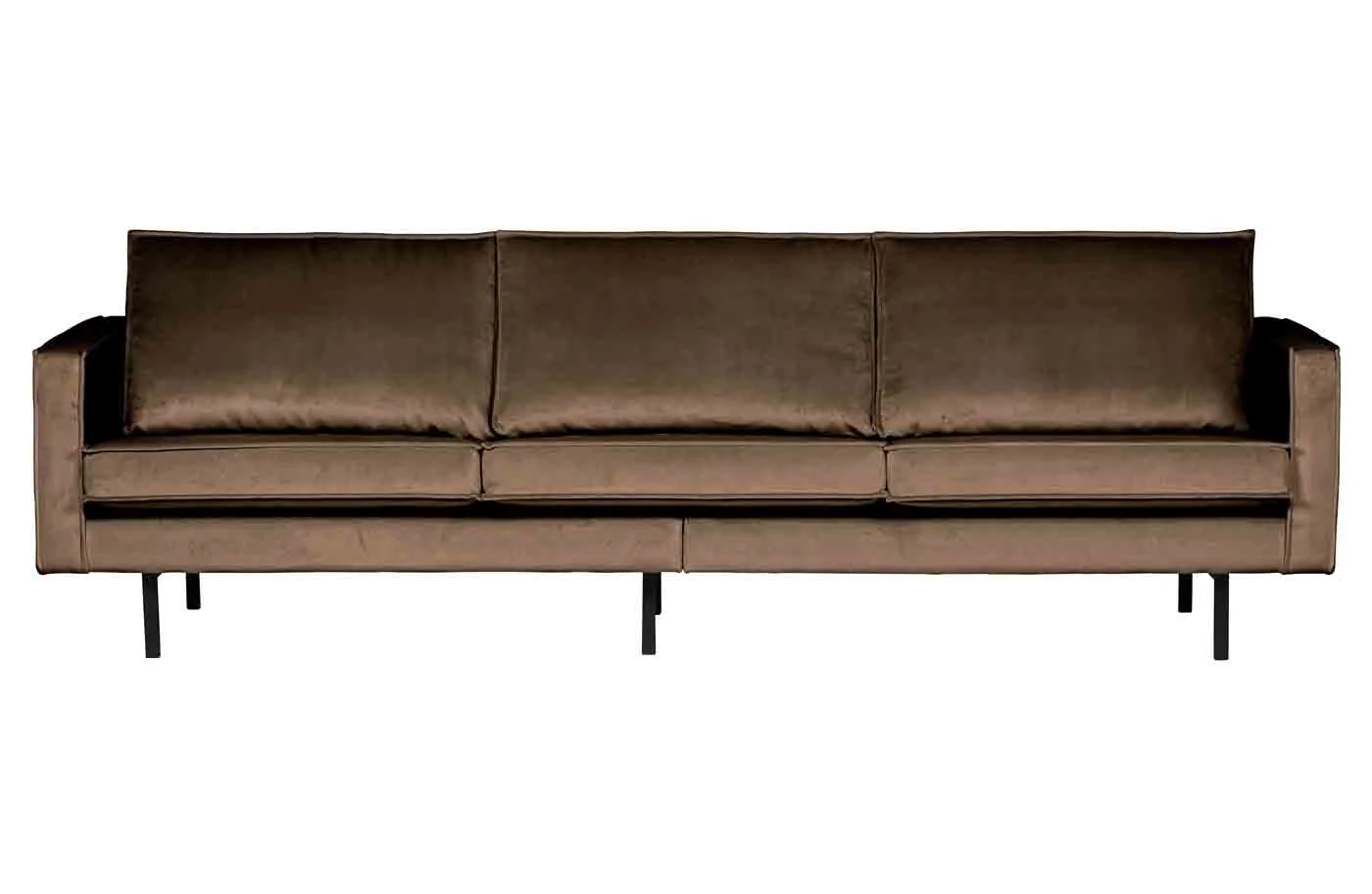 Sofa Rodeo 3-Sitzer Samt, modernes Design, Taupe, weiche Polsterung für hohen Komfort