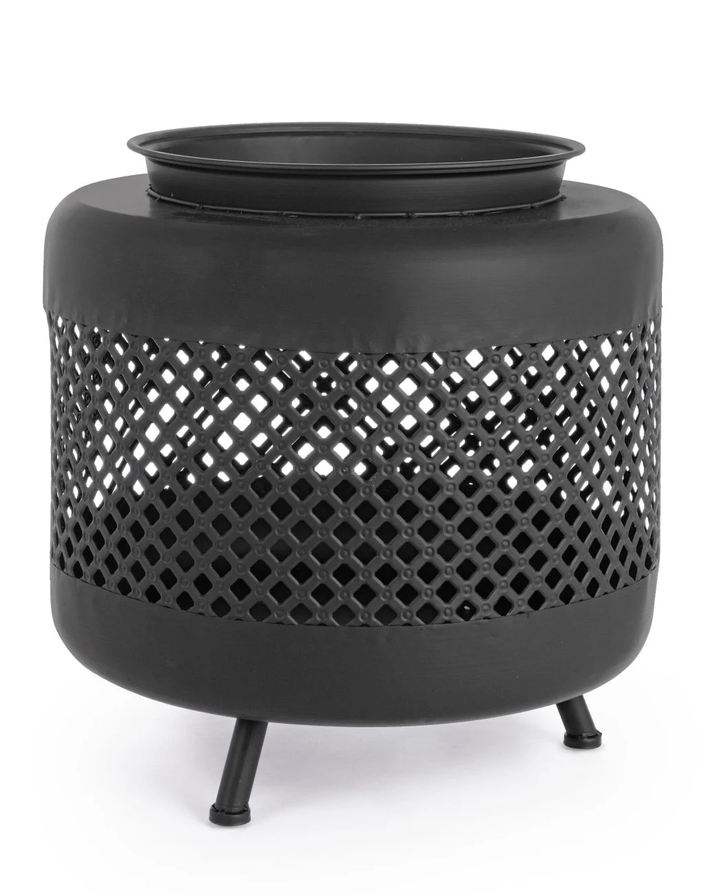 Feuerschale Amadeo hitzebeständiger Stahl, modern, schwarz, Ø 50 cm, für Outdoor - Bizzotto