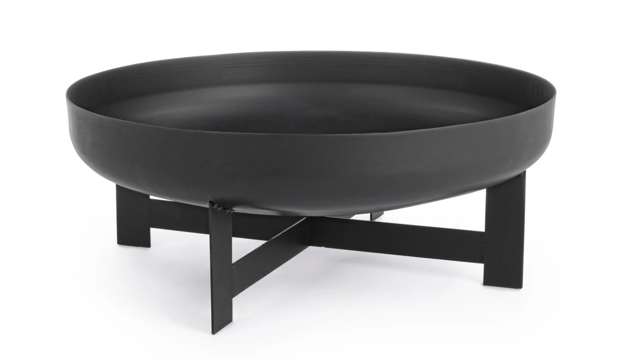 Feuerschale Caldo aus hitzebeständigem Stahl, modern pulverbeschichtet, schwarz, Ø 60 cm - Bizzotto