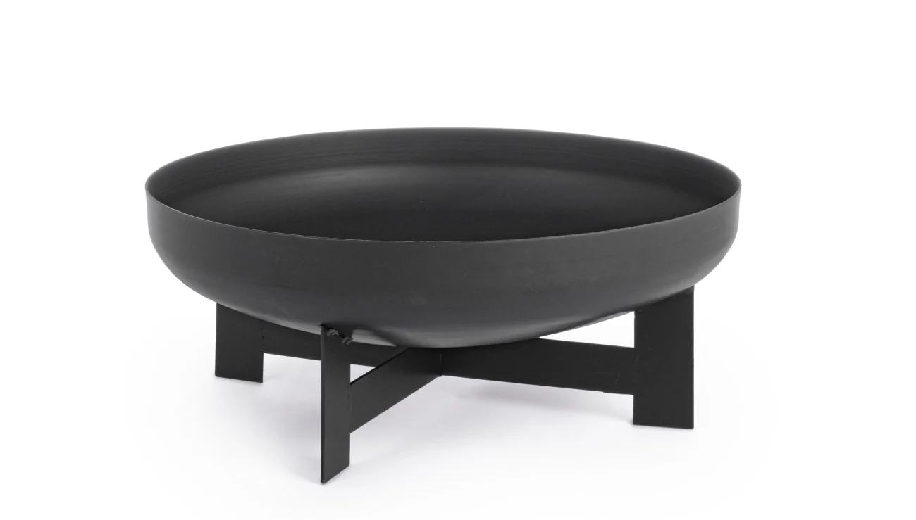 Feuerschale Caldo aus hitzebeständigem Stahl, modern pulverbeschichtet, schwarz, Ø 50 cm - Bizzotto