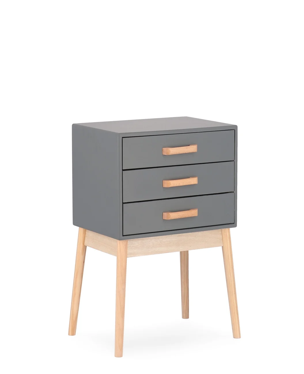 Kommode Ordinary aus Kiefernholz, modernes Design, grau, 3 Schubladen, natürliche Akzente - Bizzotto