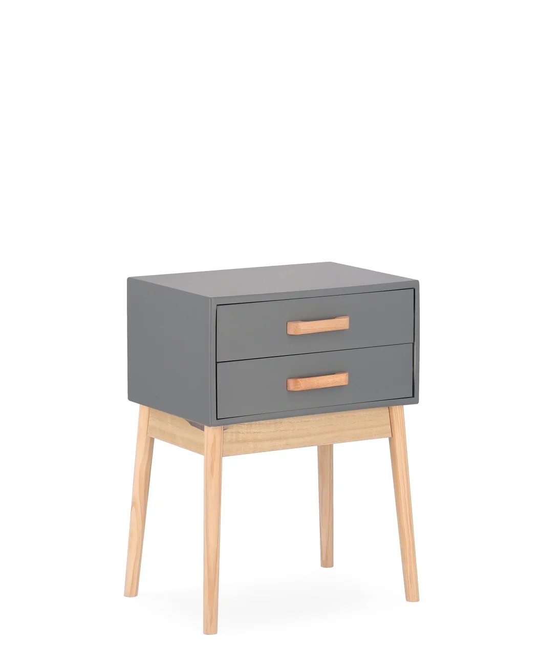 Kommode Ordinary aus Kiefernholz, modernes Design mit 2 Schubladen, grau, kompakt für Dein Zuhause - Bizzotto