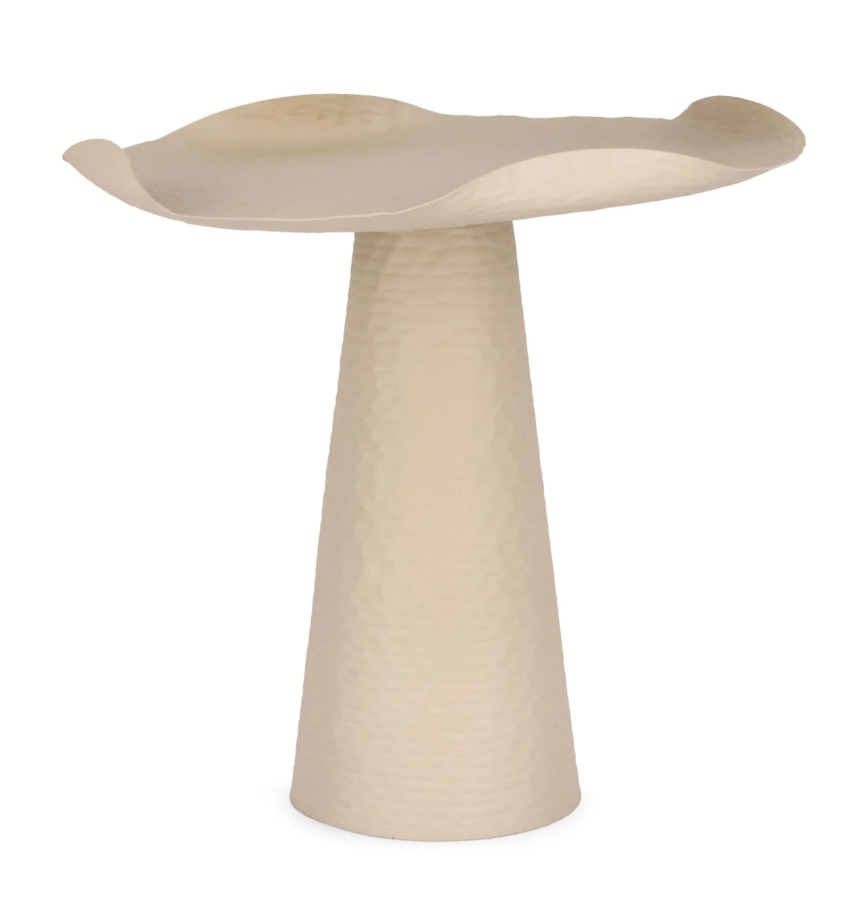 Beistelltisch Lalita aus Metall, rundes Design, beige, pulverbeschichtet, Ø 46 cm - Bizzotto