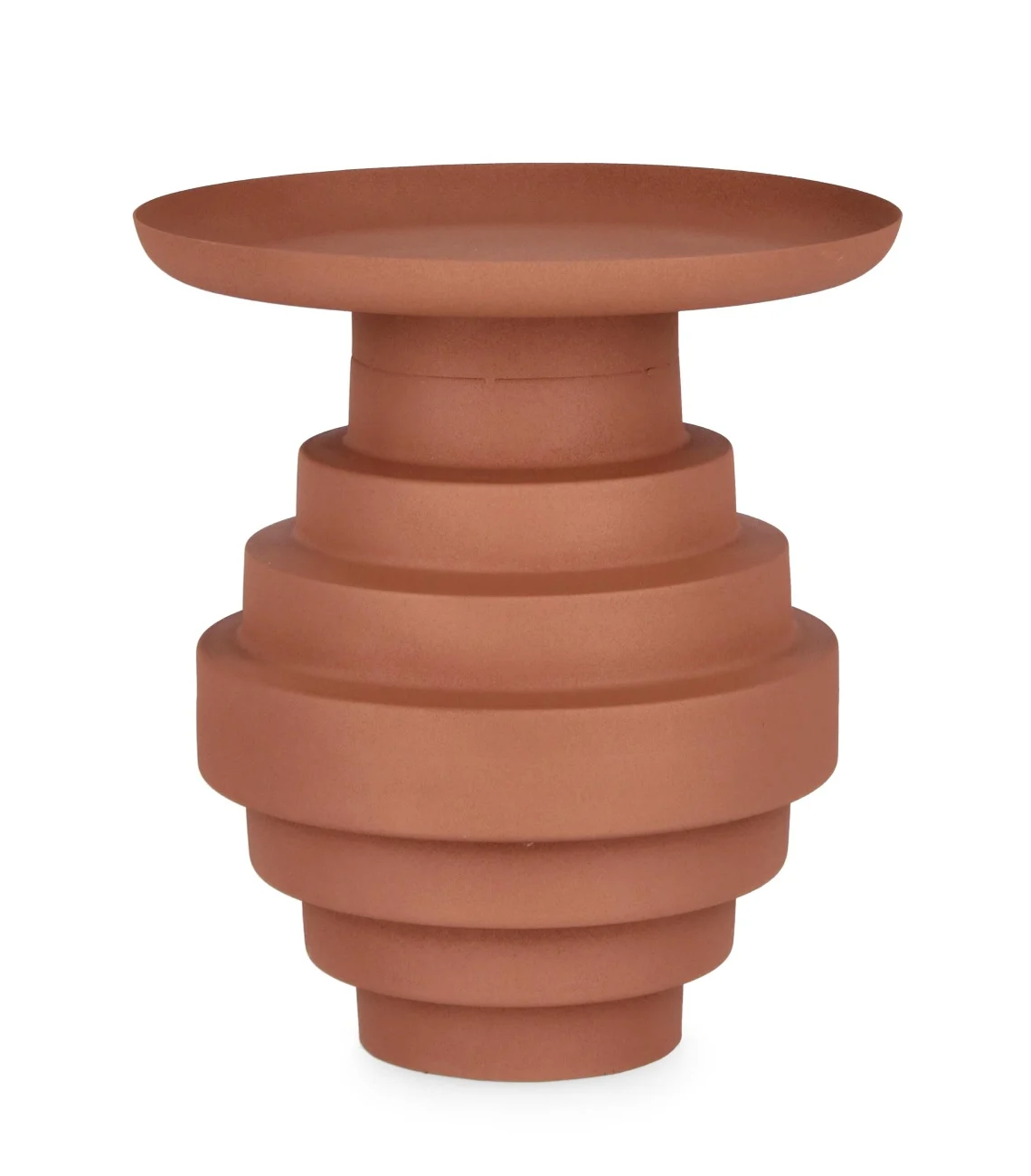 Beistelltisch Amba aus Metall, modern, rund, pulverbeschichtet in Rot, Ø 35 cm - Bizzotto