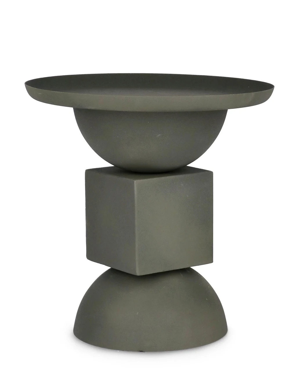 Beistelltisch Alka aus Metall, rundes Design, modern und pulverbeschichtet, grün, von Bizzotto