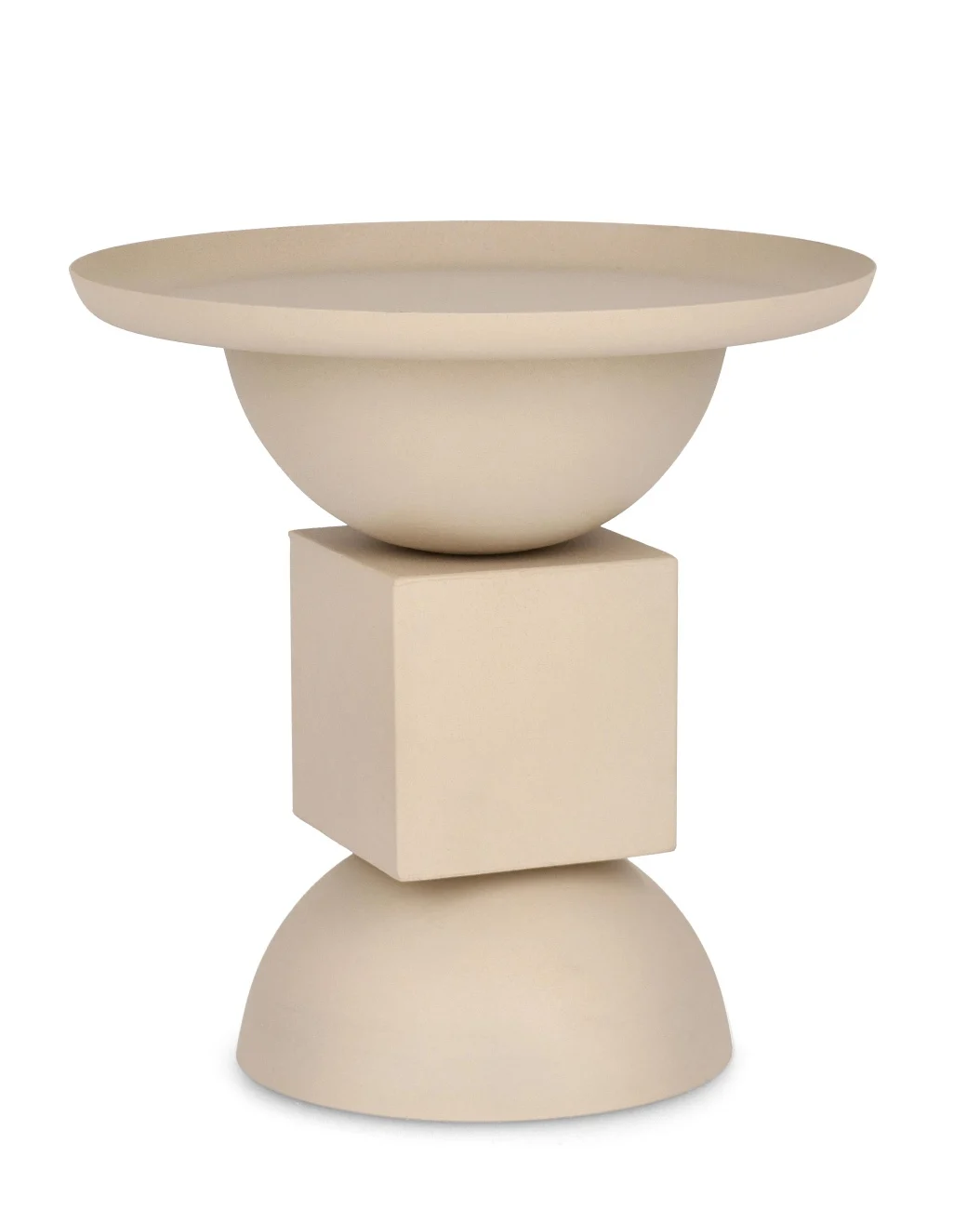 Beistelltisch Alka aus Metall, rundes Design, modern, beige, pulverbeschichtet, für Indoor - Bizzotto