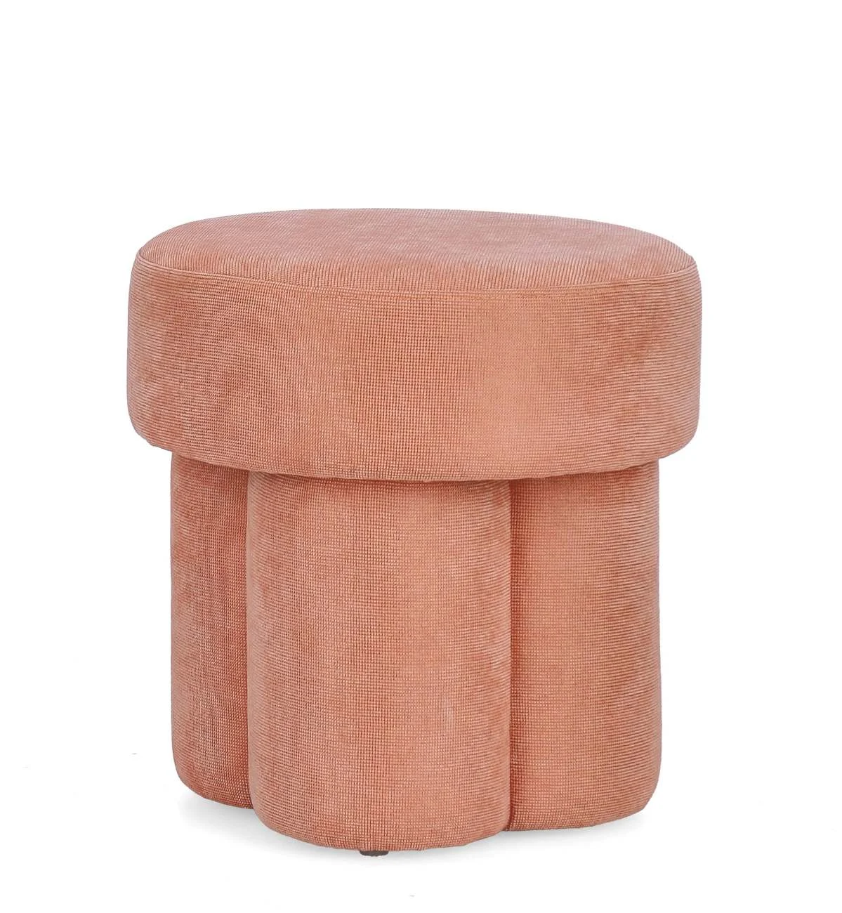 Hocker Glenda aus Stoff, modernes Design, pfirsichfarben, rund und komfortabel, ideal für Dein Zuhause - Bizzotto