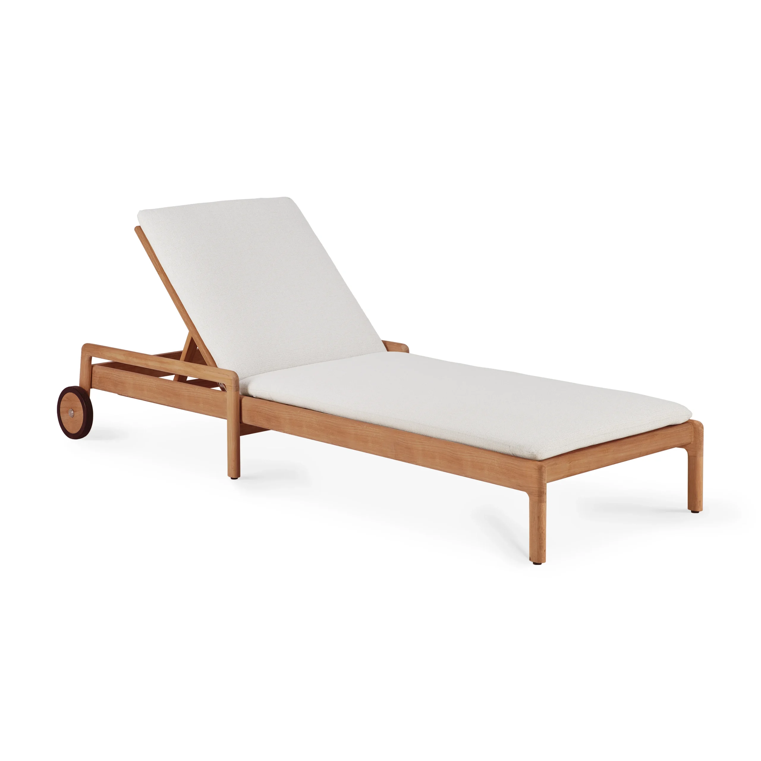 Ethnicraft Jack Gartenliege verstellbar mit Stoffauflage Teak 216x84 cm