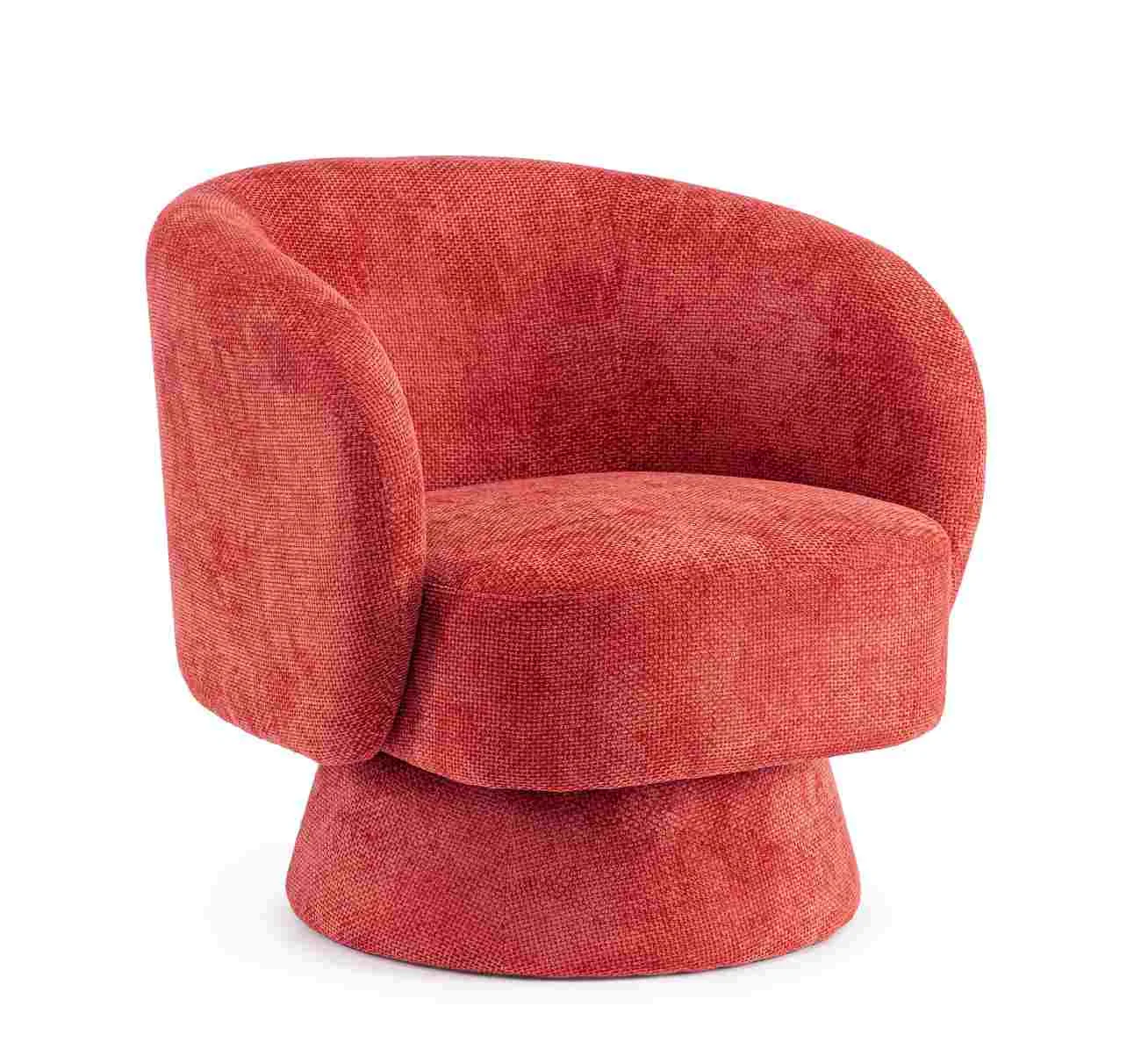 Drehsessel Julienne aus Stoff, modern, rot Cherry, gepolstert, drehbar für Dein Wohnzimmer - Bizzotto