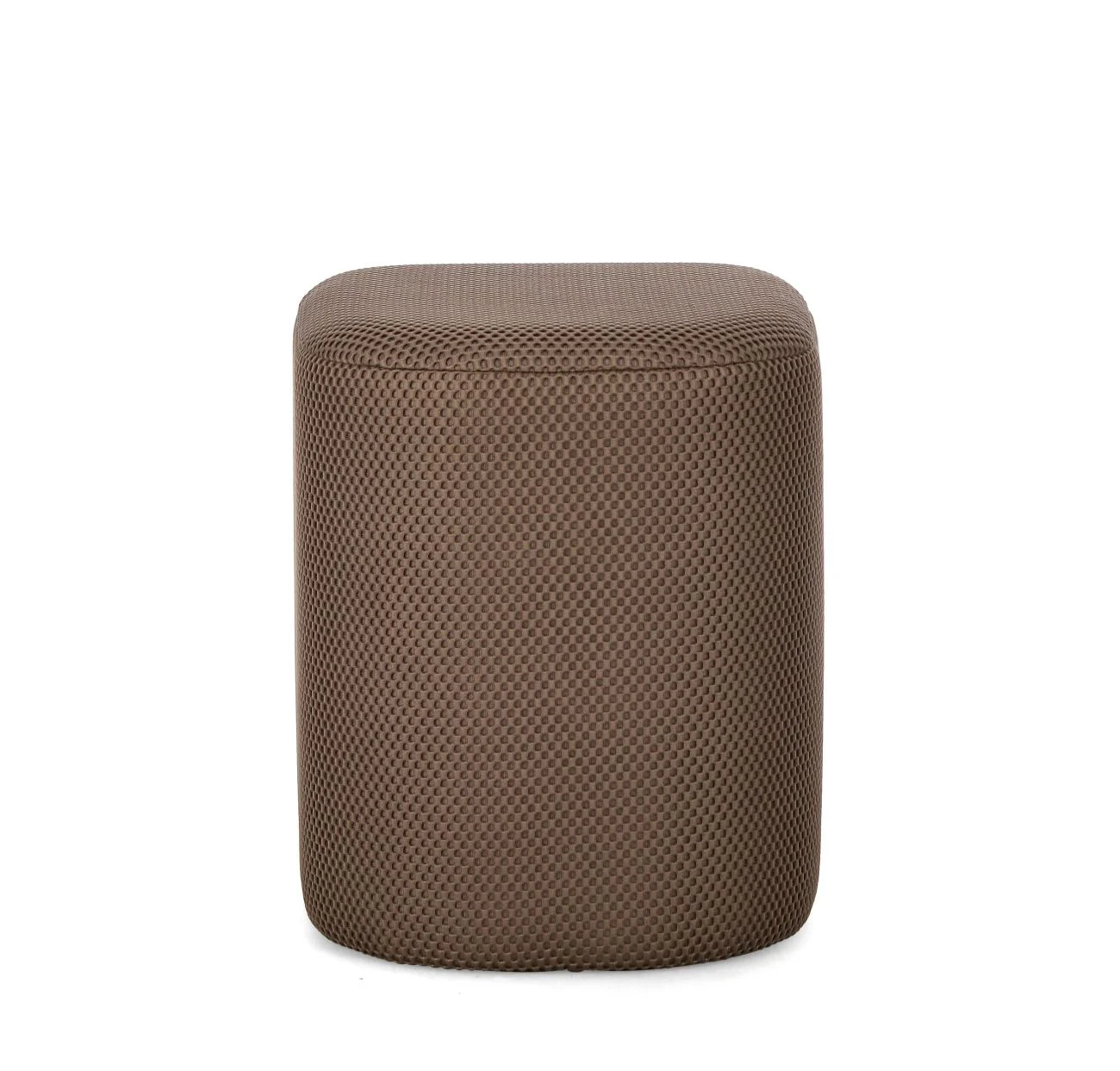 Pouf Darya aus Waben-Stoff, modern gepolstert, Braun Tierra, bequemes Sitzmöbel für Dein Zuhause