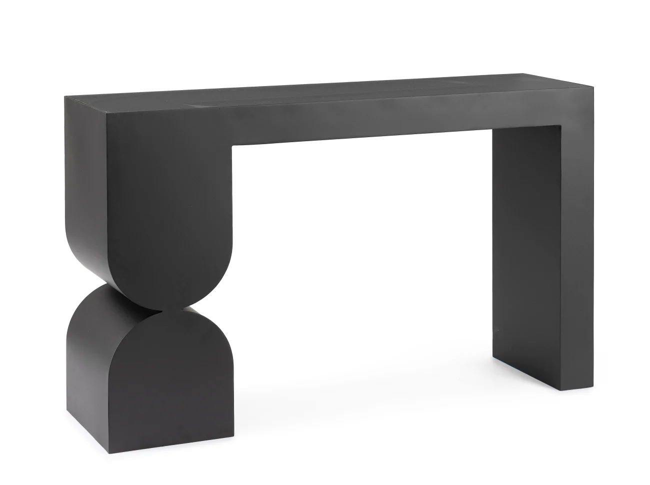 Konsole Archie aus Metall und Glas, modern, schwarz, 120 cm breit, pflegeleicht - Bizzotto