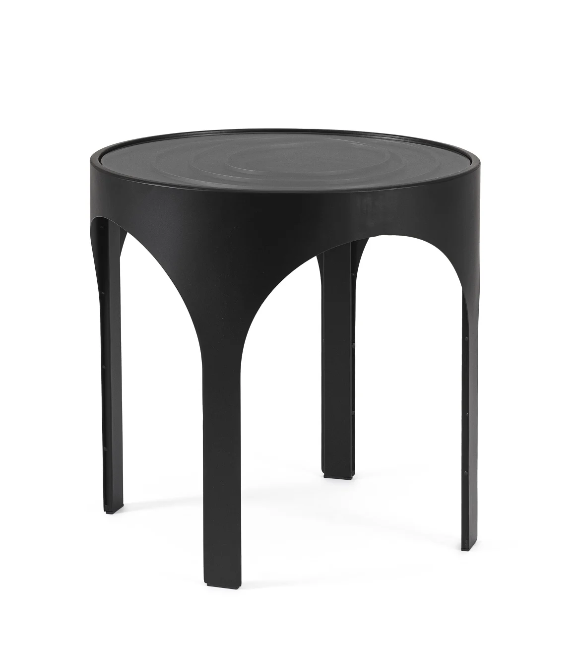 Couchtisch Archie aus Metall und Glas, modern rund, schwarz, Ø 50 cm, pulverbeschichtet - Bizzotto
