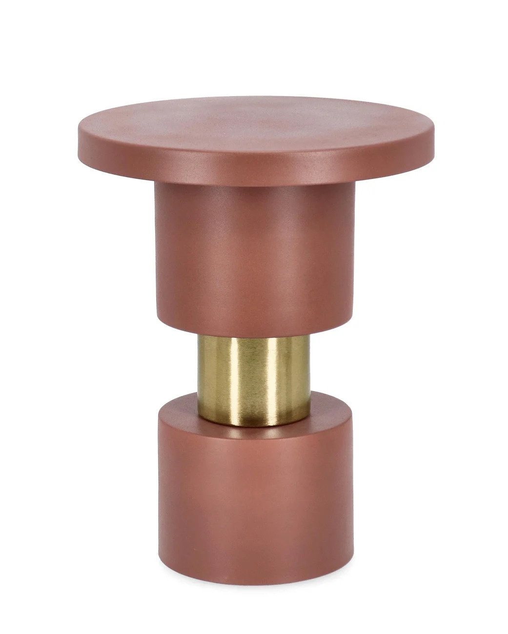 Beistelltisch Mitul aus Metall, modern rundes Design, rostfarben matt, ideal für Dein Zuhause - Bizzotto