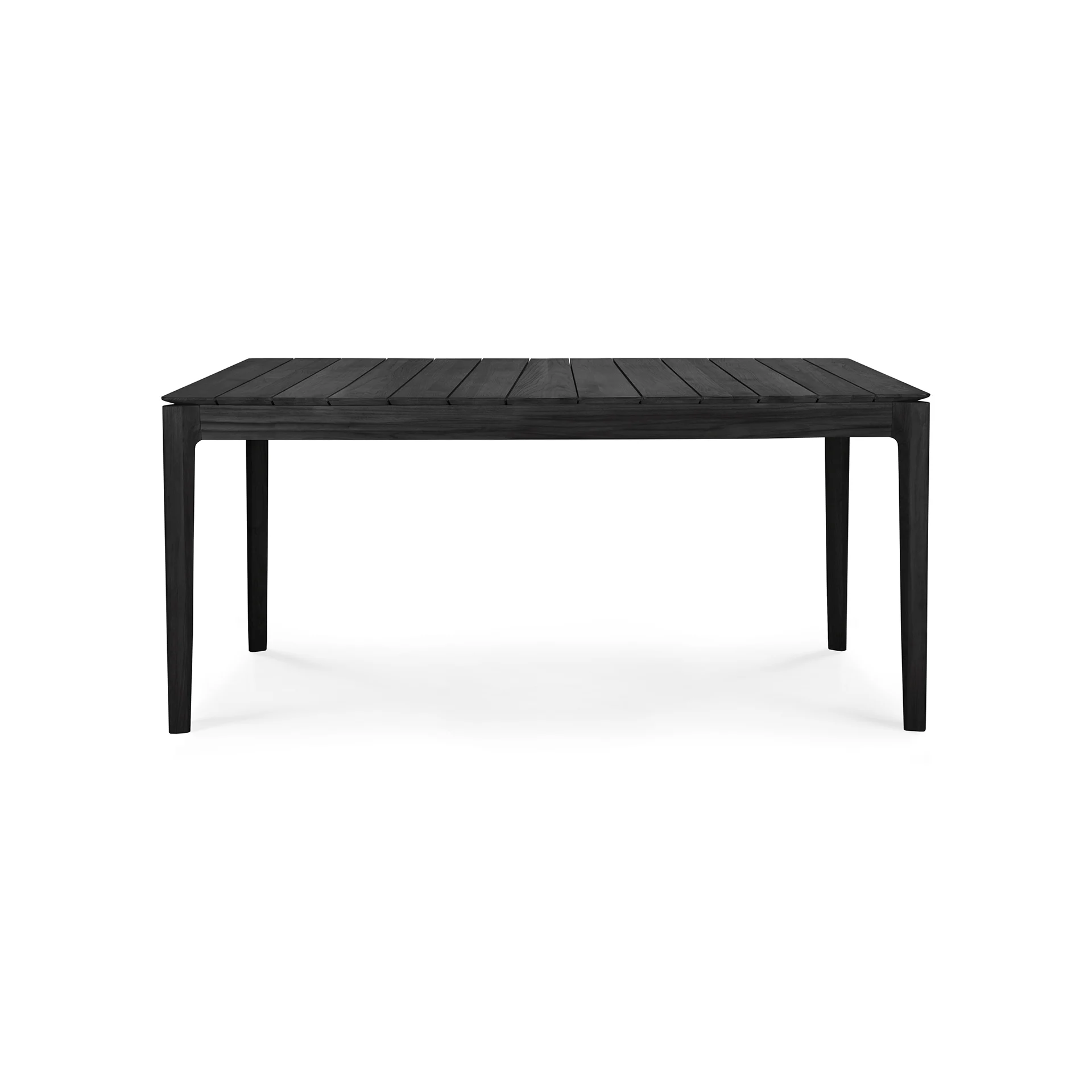 Ethnicraft Bok Outdoor-Esstisch 162x80cm lackiertes Teakholz schwarz rechteckig