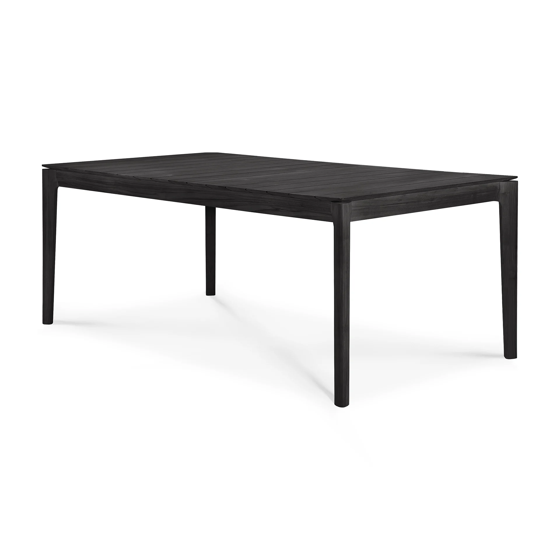 Ethnicraft Bok Outdoor-Esstisch 200x100cm lackiertes Teakholz schwarz rechteckig