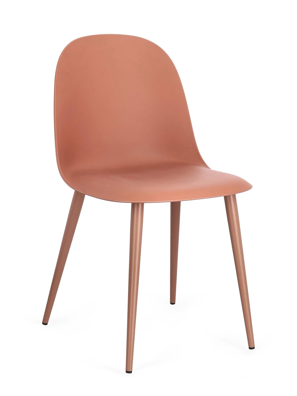 Esszimmerstuhl Ella 4er-Set aus Kunststoff, modernes Design, rot, leicht und pflegeleicht