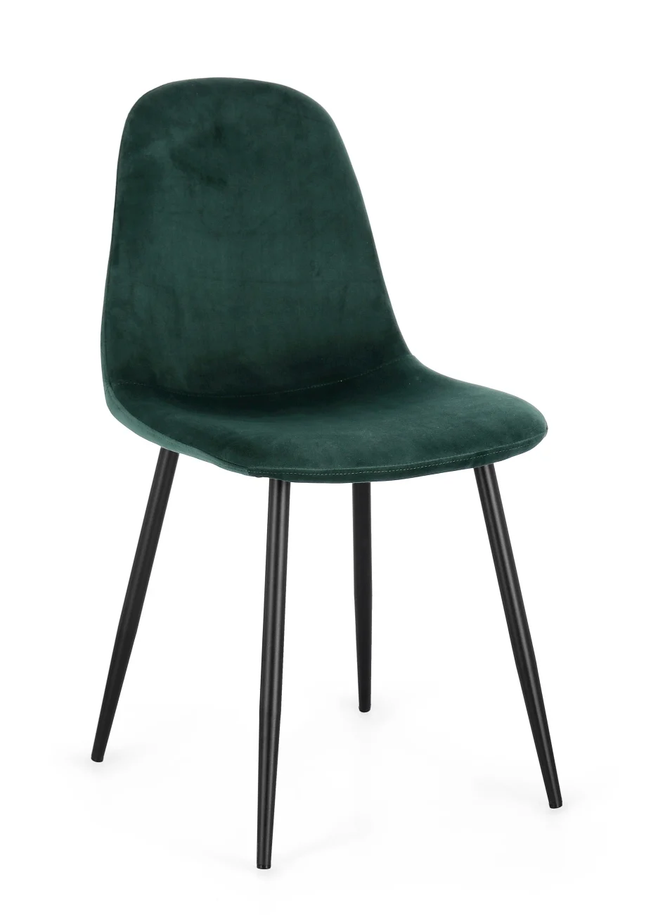 Esszimmerstuhl New Irelia aus Samt, modern gepolstert, Dunkelgrün, 4er-Set für Dein Zuhause