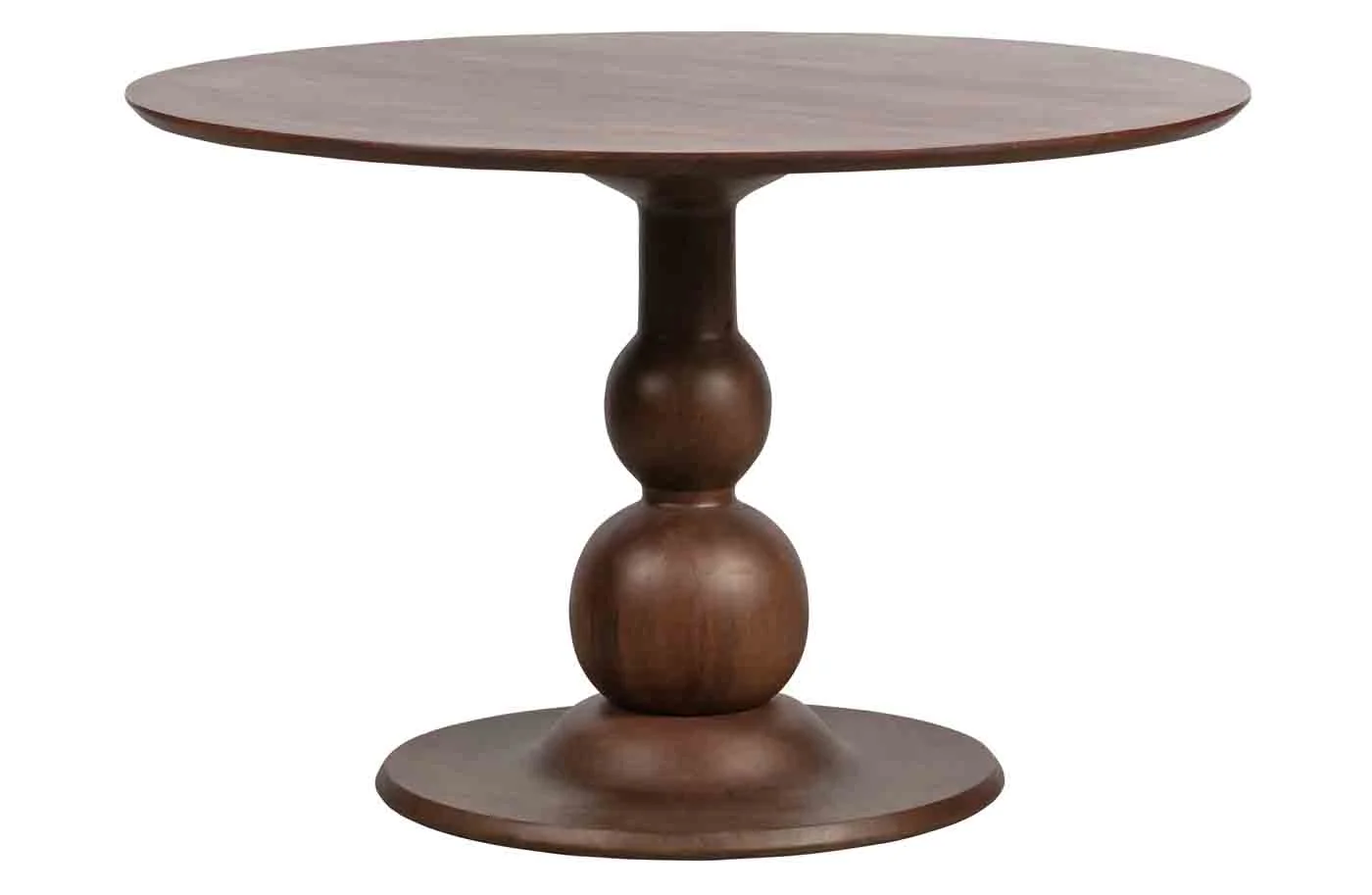 Esstisch Blanco aus Mangoholz, rundes Design mit Mittelfuß, modern, braun, Ø 120 cm - Woood