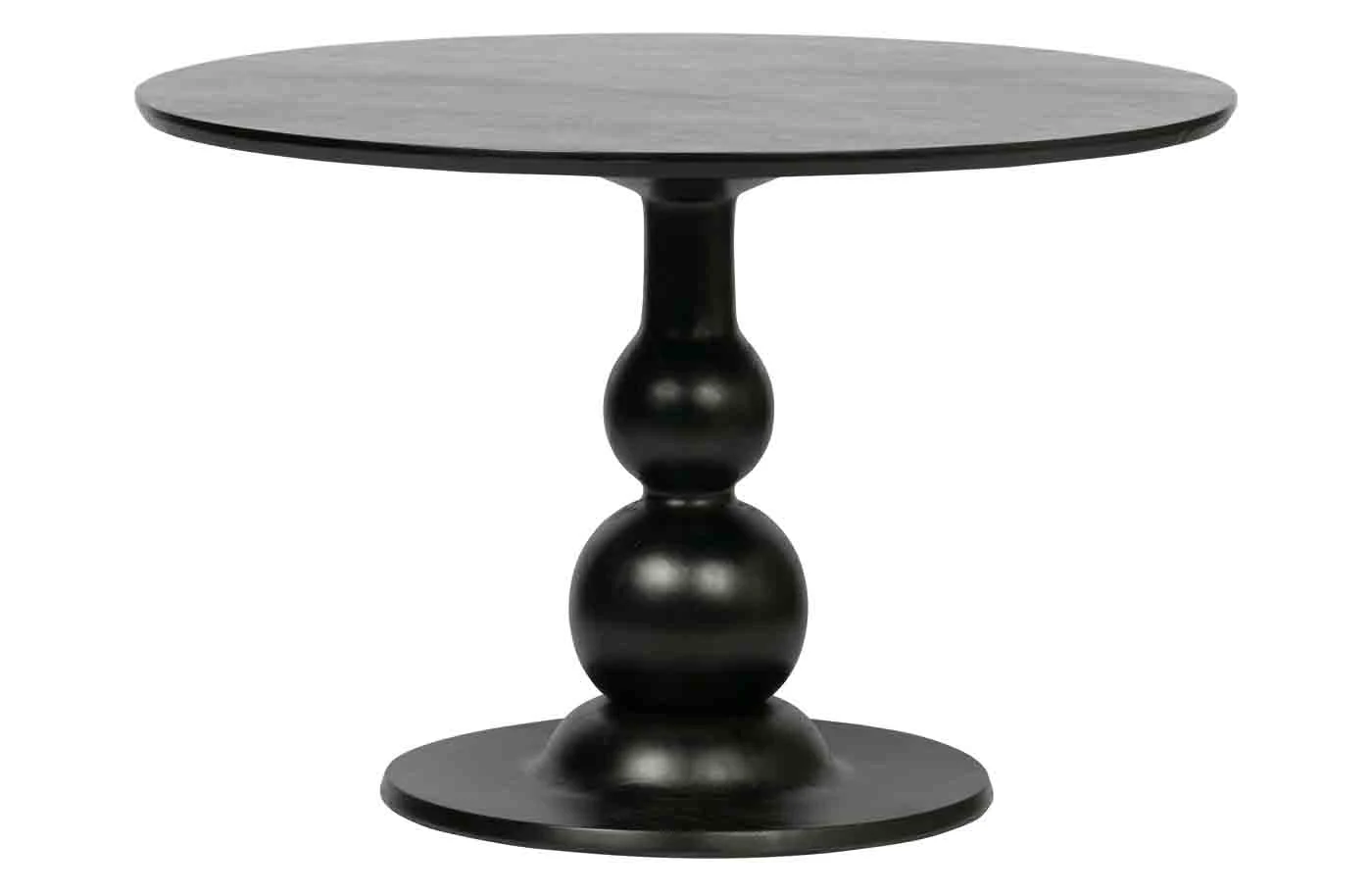 Esstisch Blanco aus Mangoholz, rundes Design im modernen Stil, schwarz, 120 cm Durchmesser - Woood